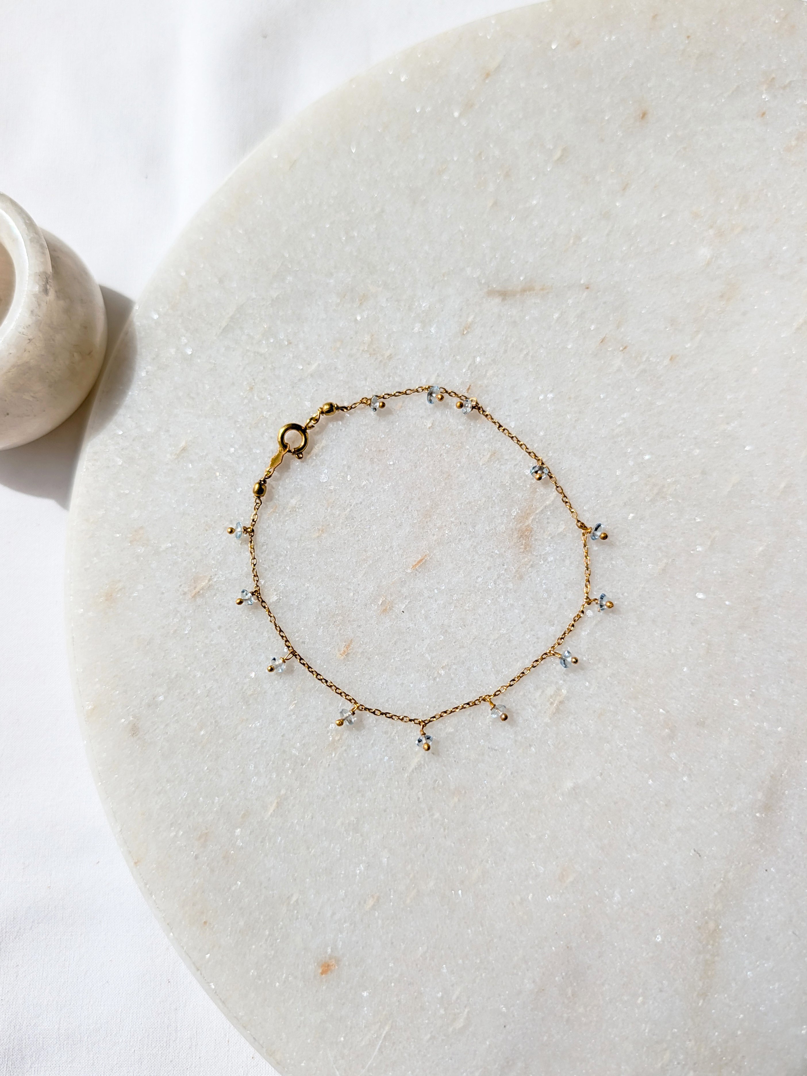 asiddha- Blue Topaz Saucer Anklet