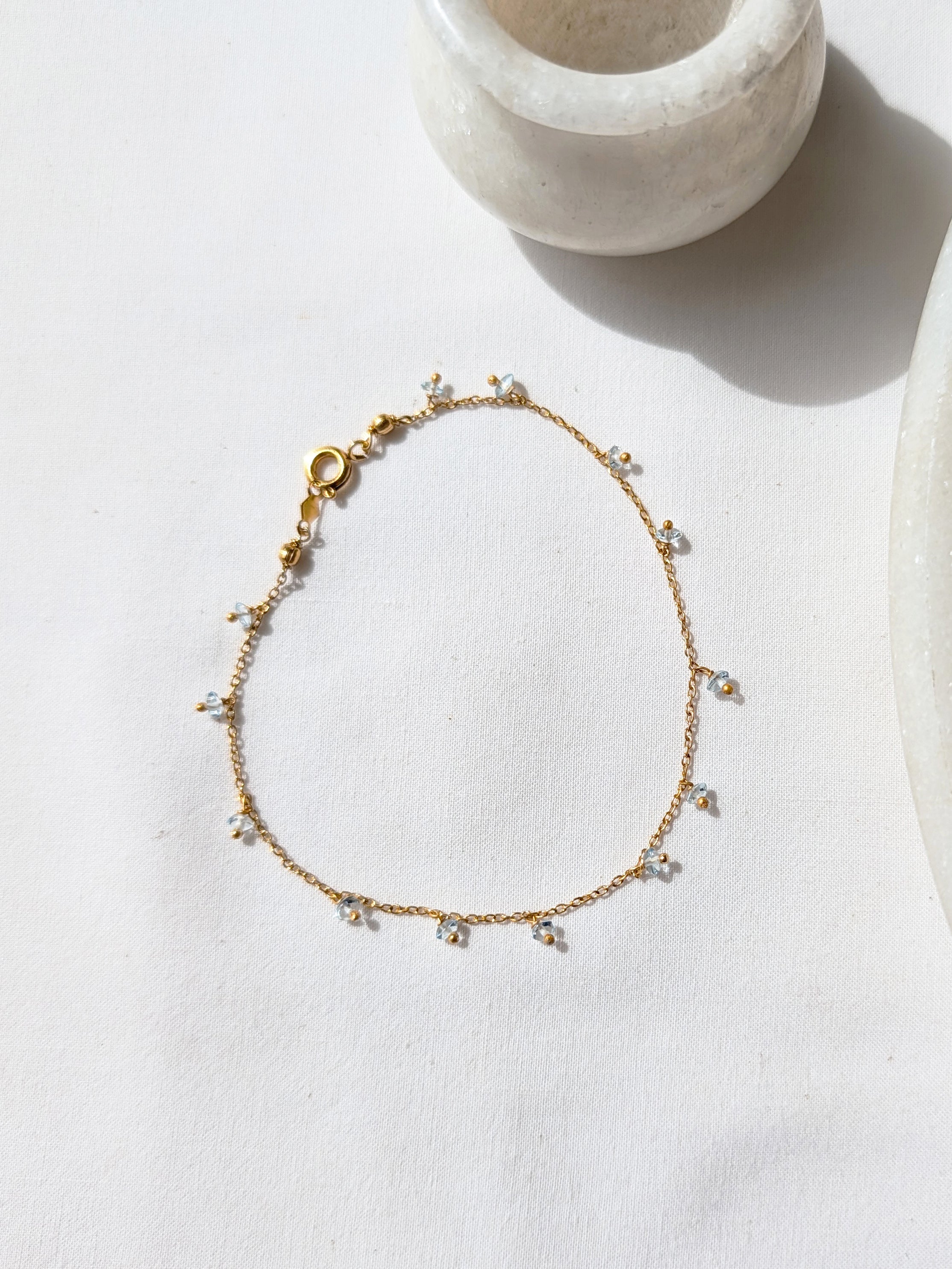 asiddha- Blue Topaz Saucer Anklet