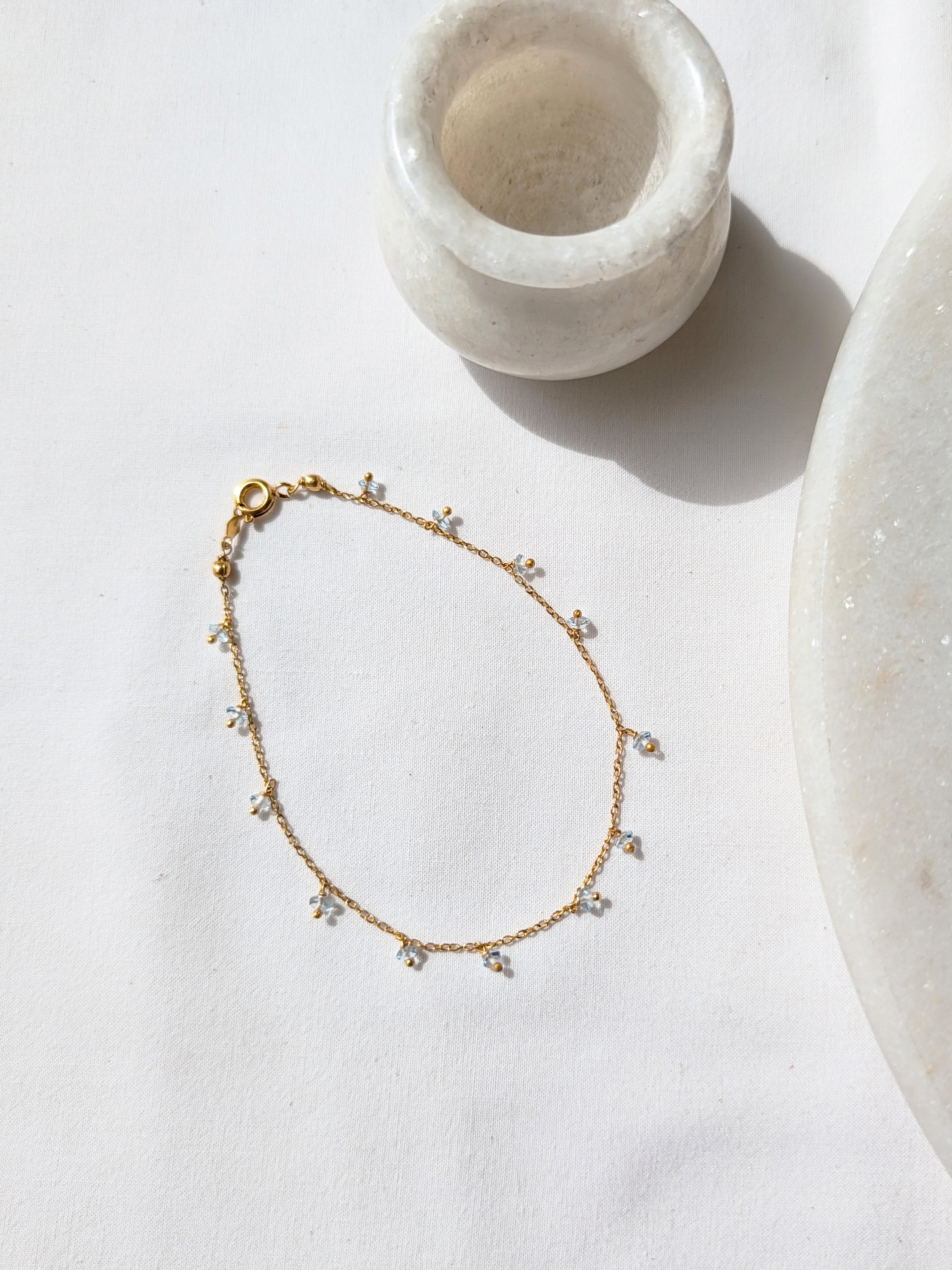asiddha- Blue Topaz Saucer Anklet