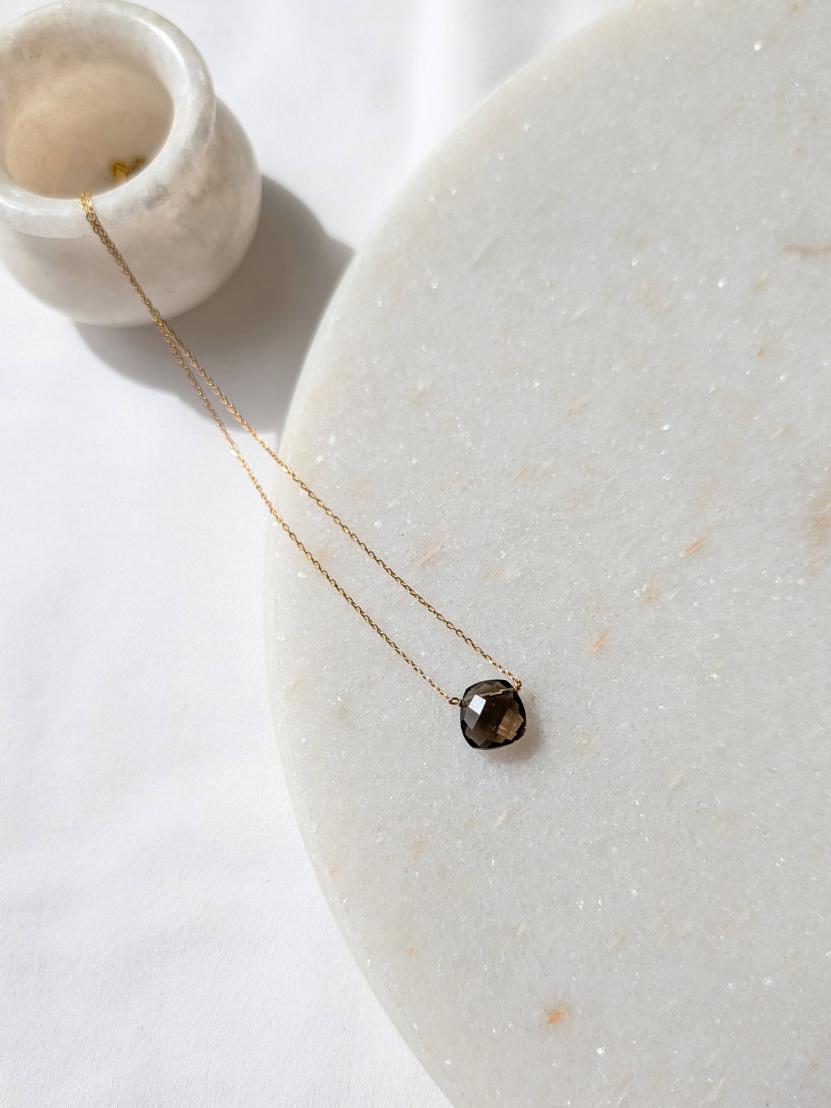helix - Smoky Quartz  Square Pendant