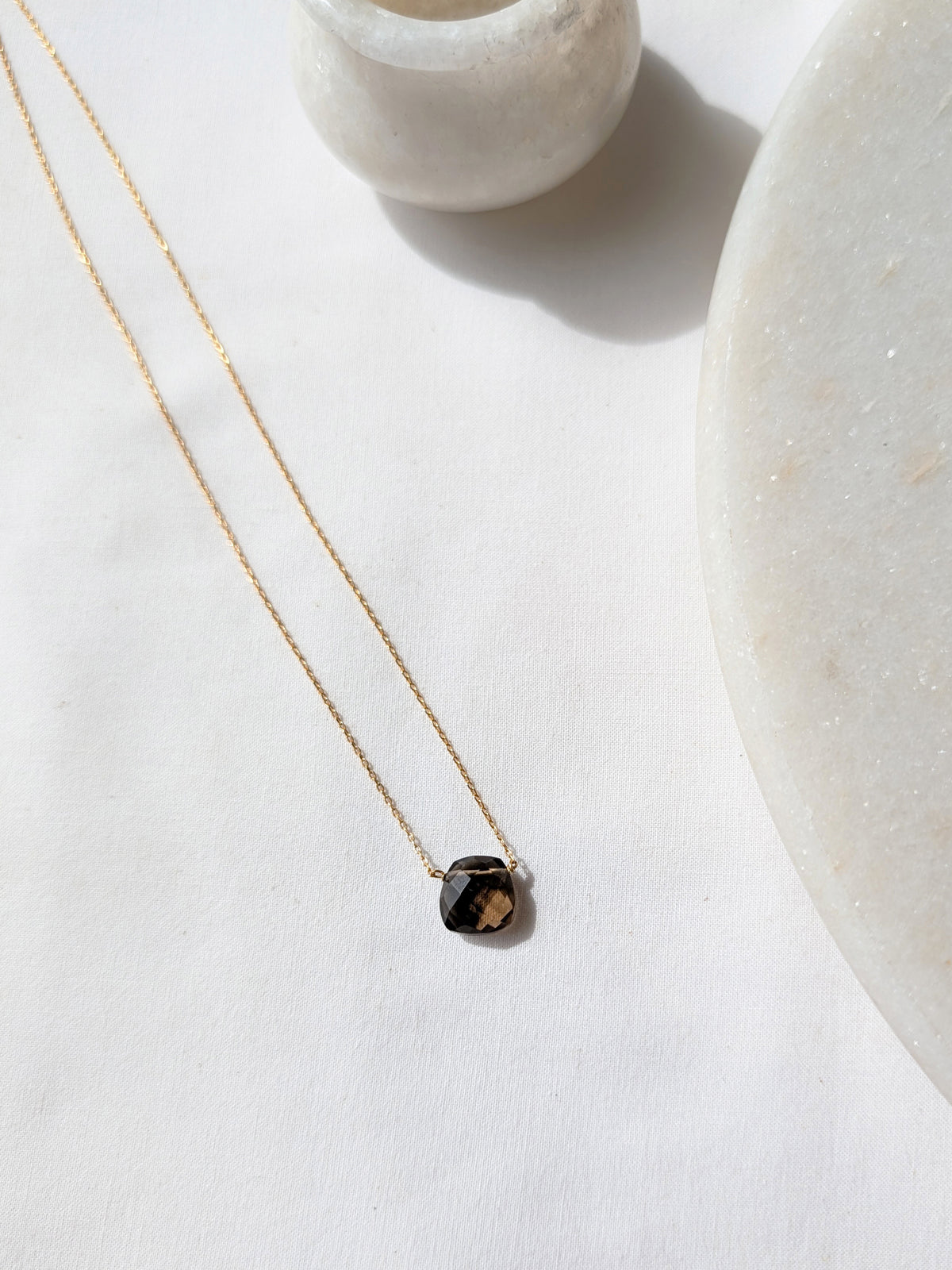 helix - Smoky Quartz  Square Pendant