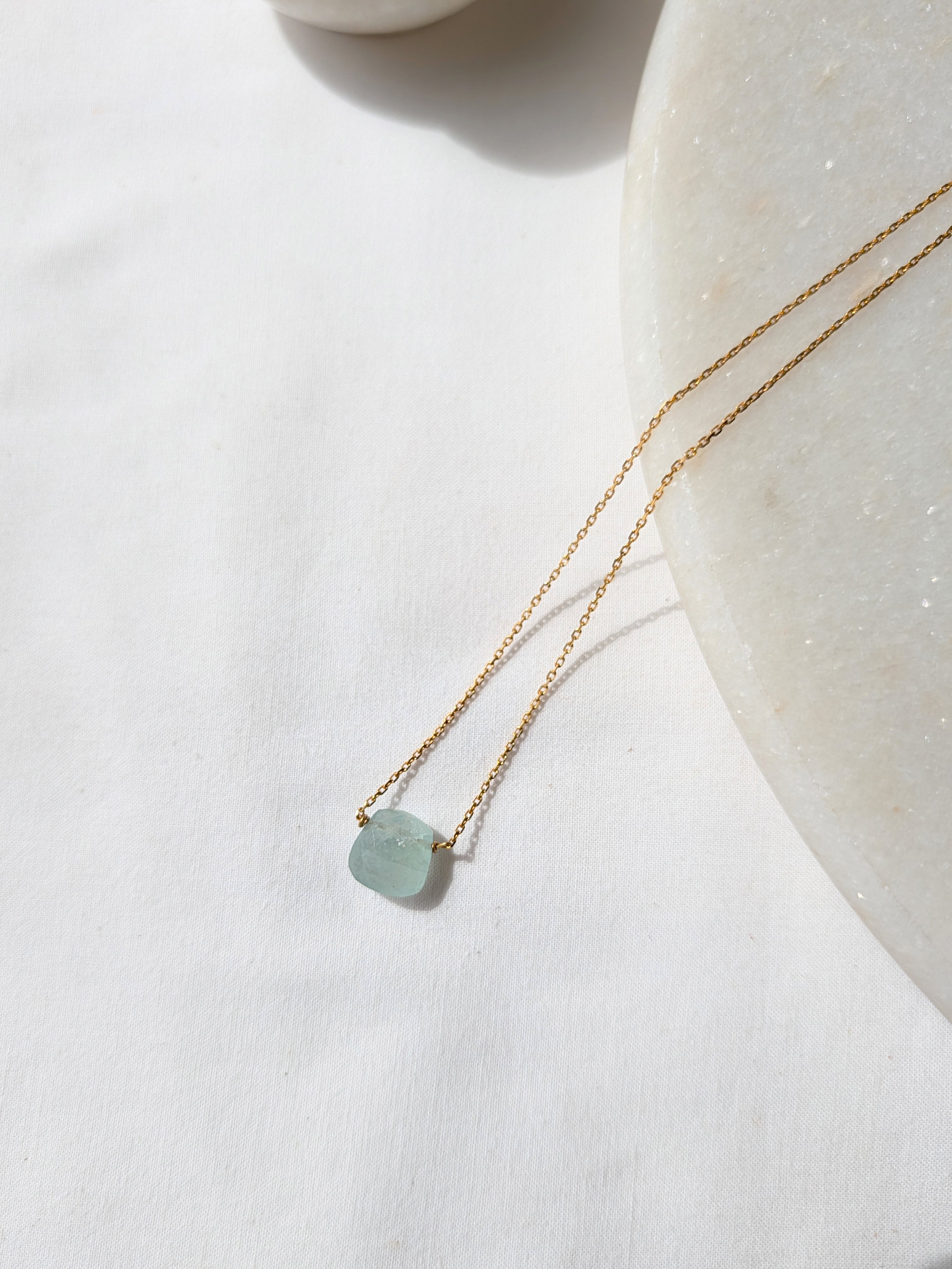 helix - Aquamarine Square Pendant
