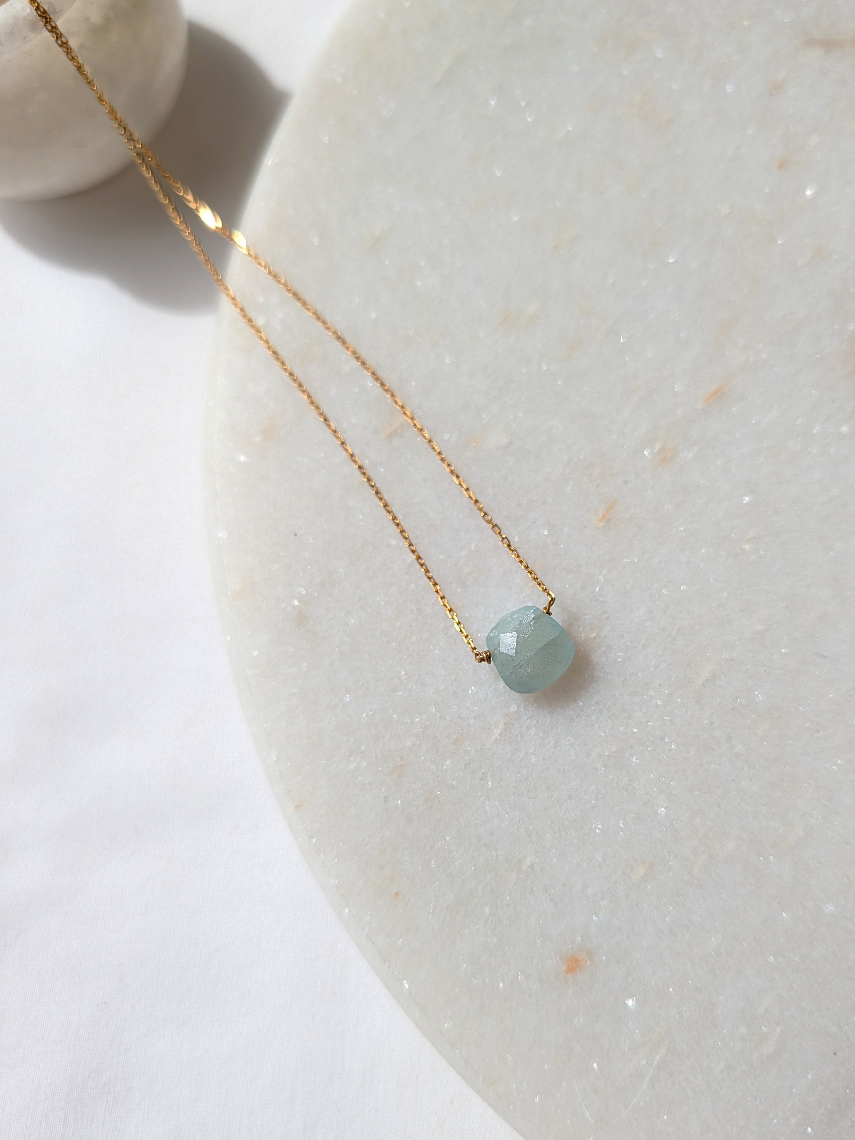 helix - Aquamarine Square Pendant
