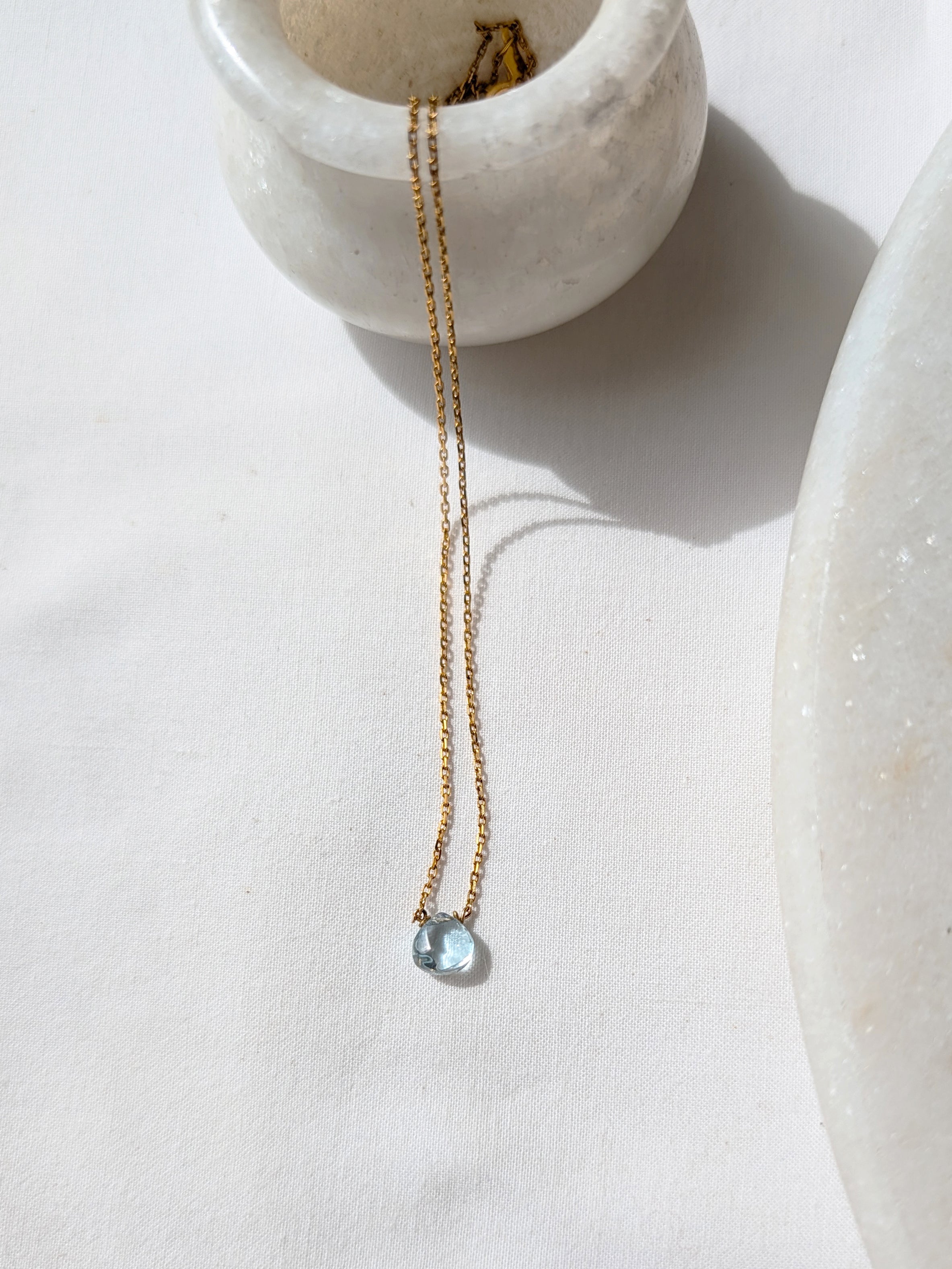 sete - Blue Topaz Heart Shaped Drop Pendant