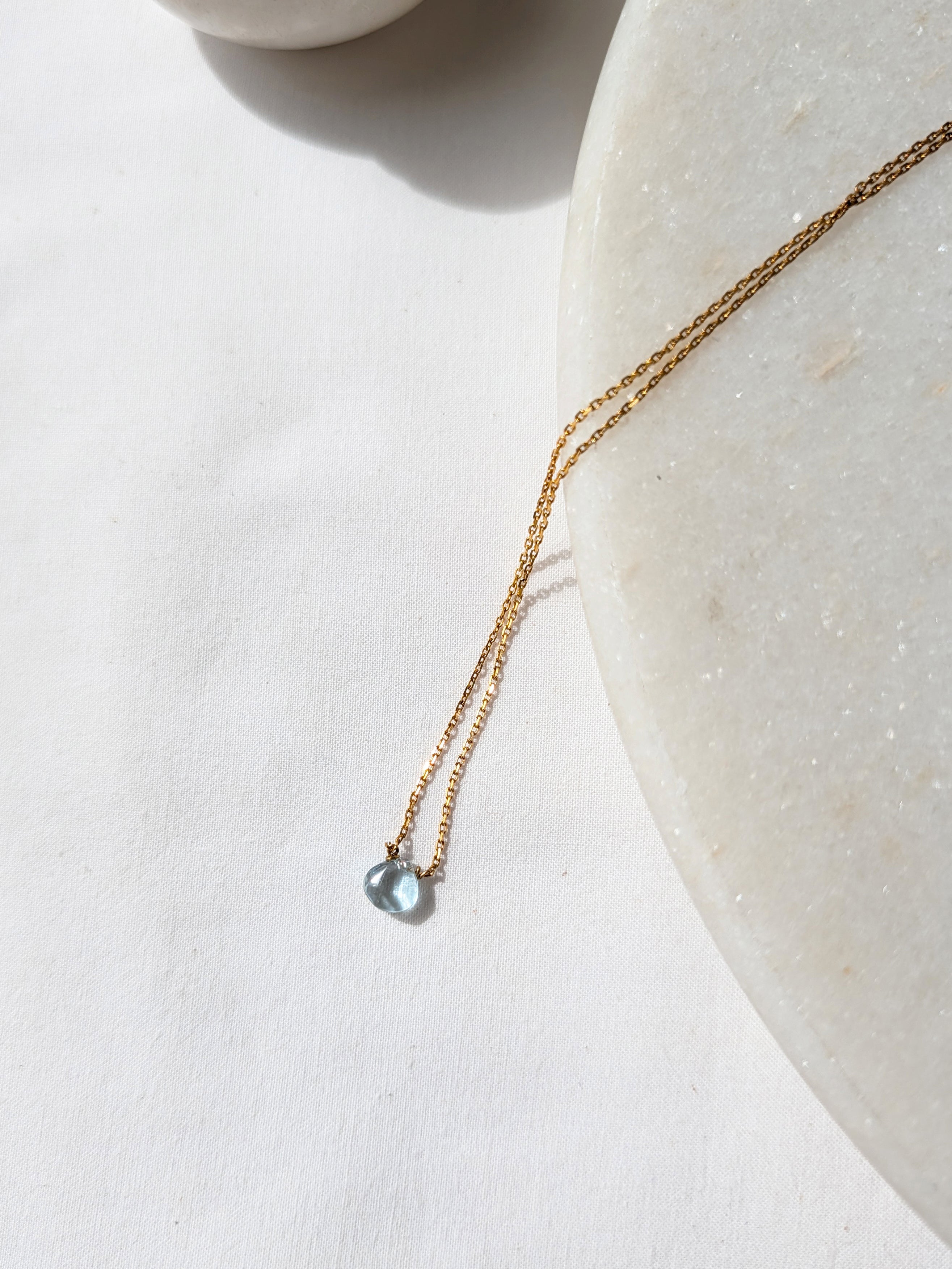 sete - Blue Topaz Heart Shaped Drop Pendant