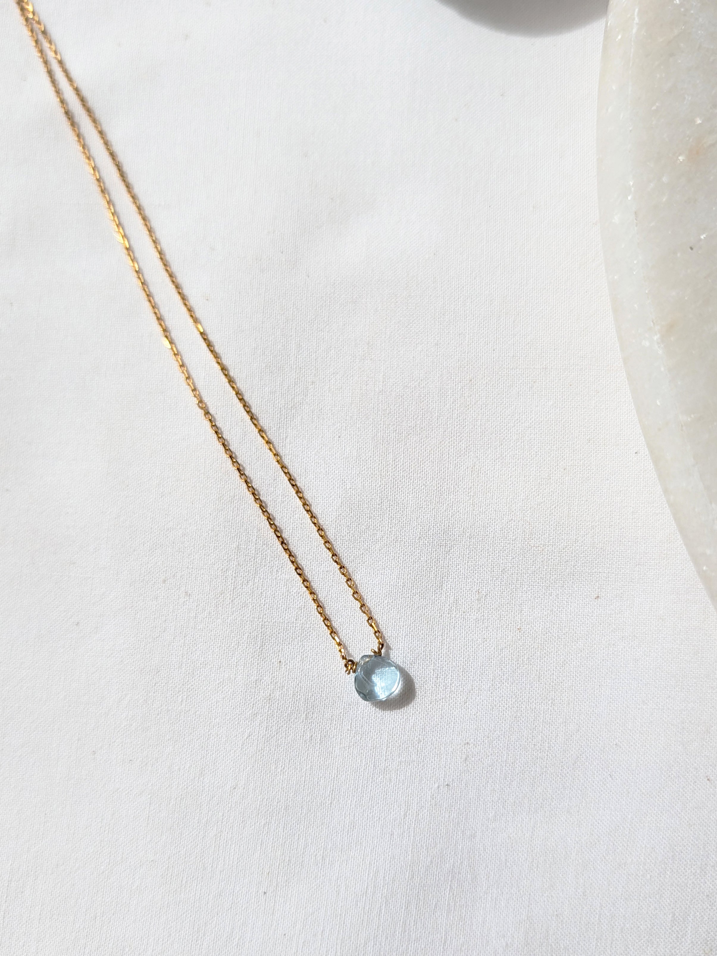sete - Blue Topaz Heart Shaped Drop Pendant