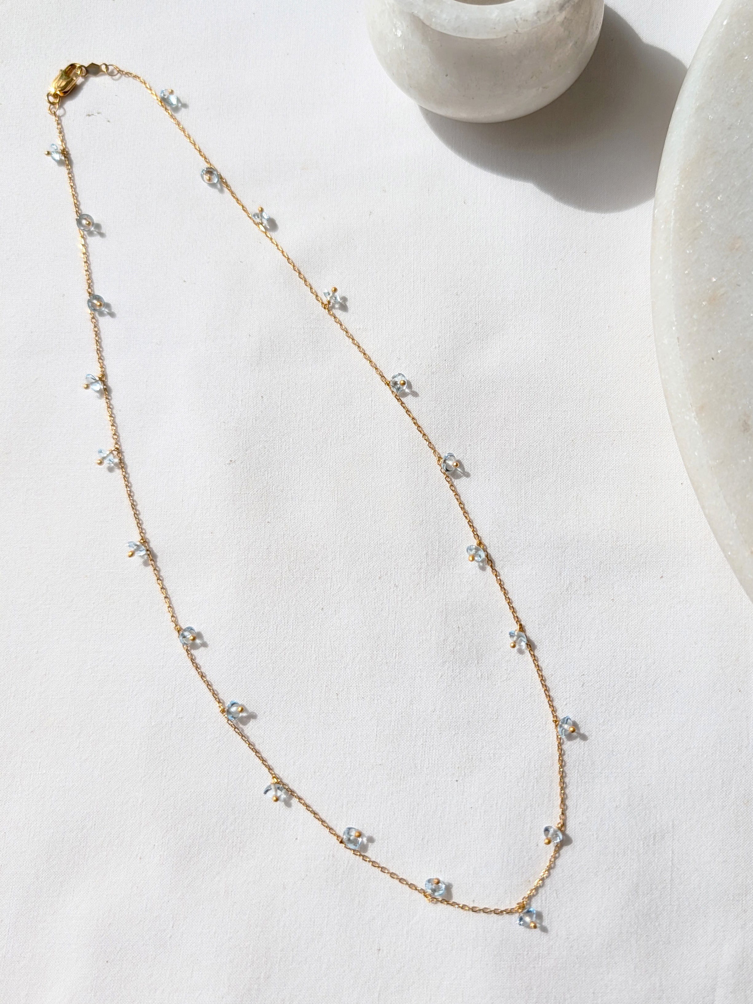 asiddh - Blue Topaz Saucer Drop choker