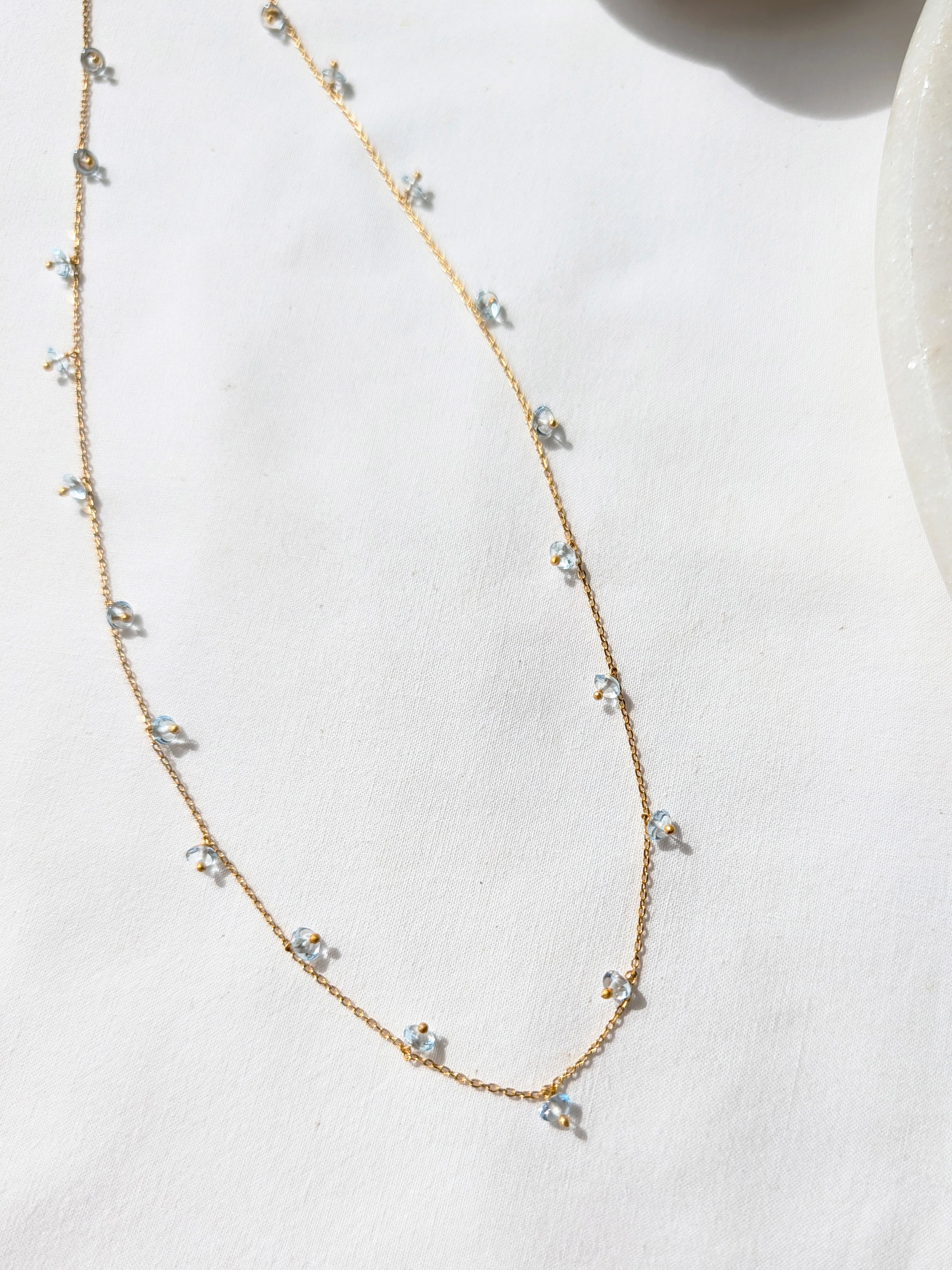 asiddh - Blue Topaz Saucer Drop choker