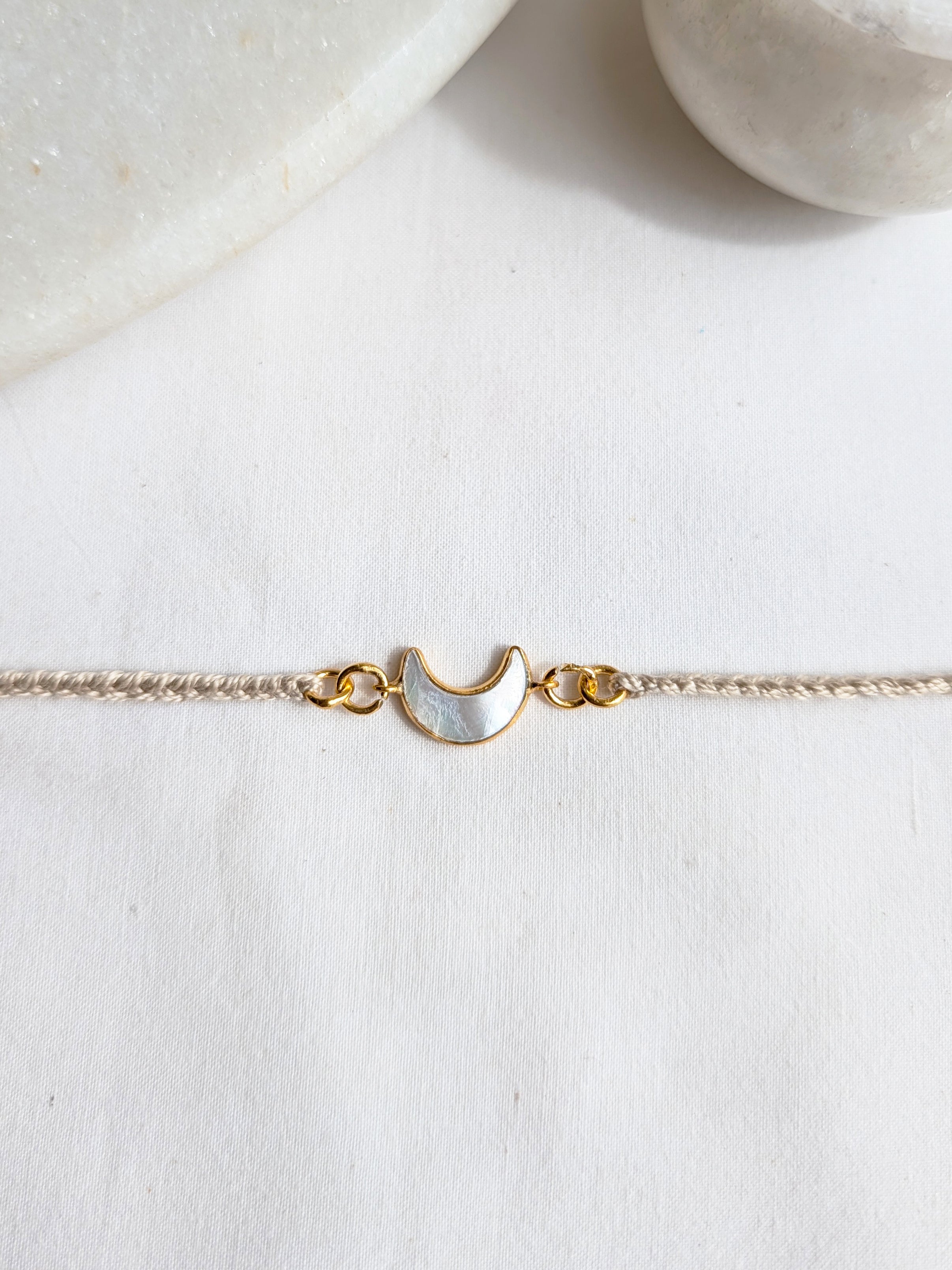 asraya - Mother of Pearl Luna Charm Rakhi