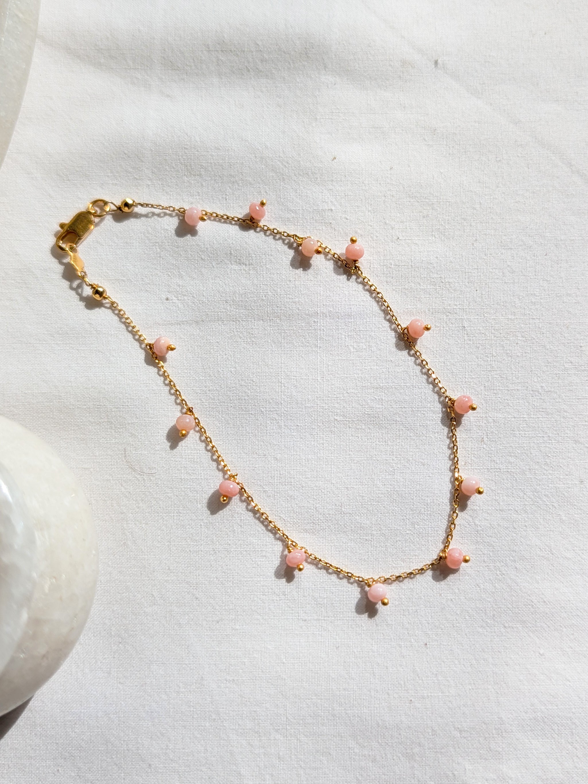 apita - Pink Opal Baati Drop Anklet