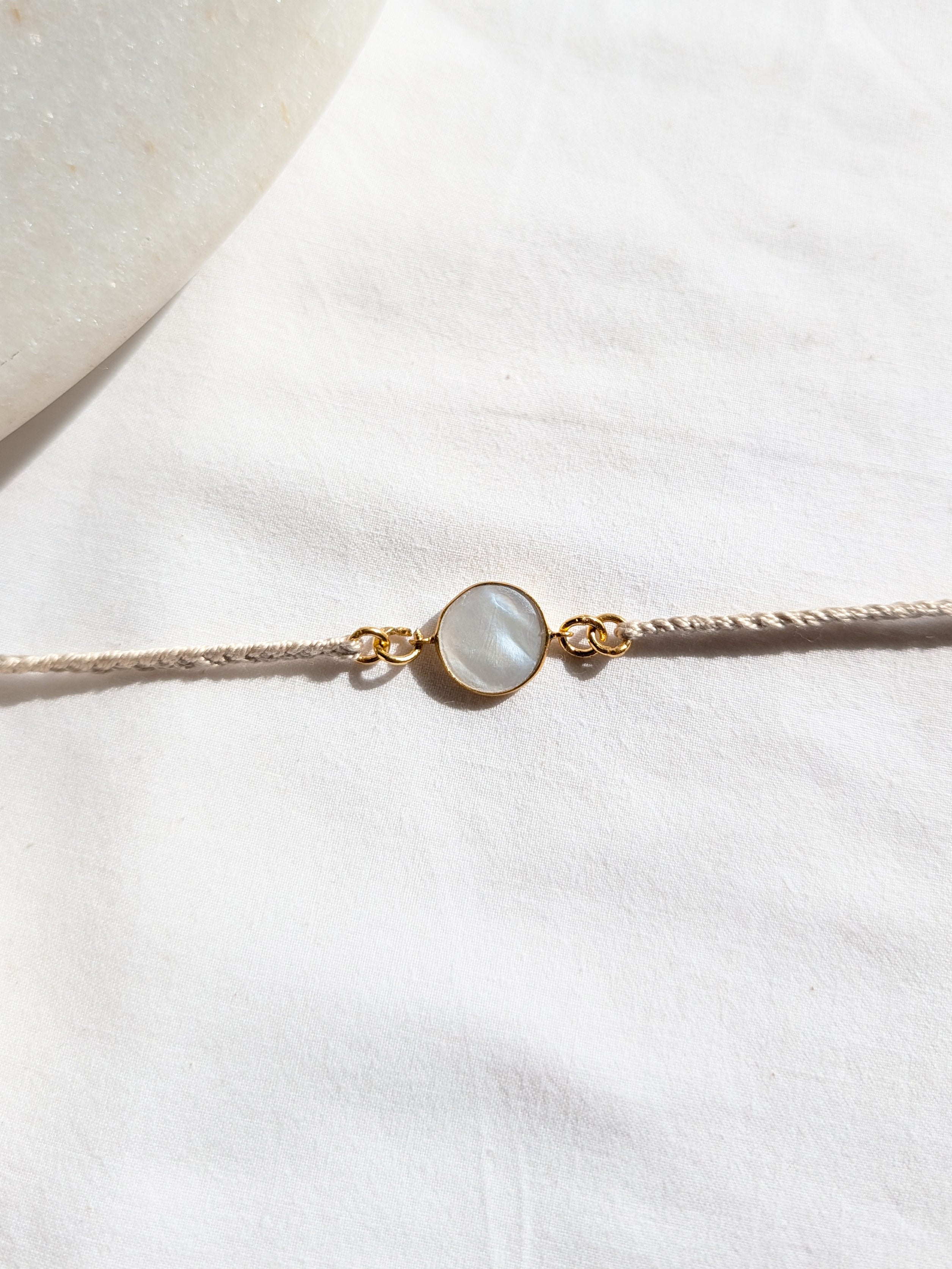 matsya - Mother of Pearl Round Charm Rakhi