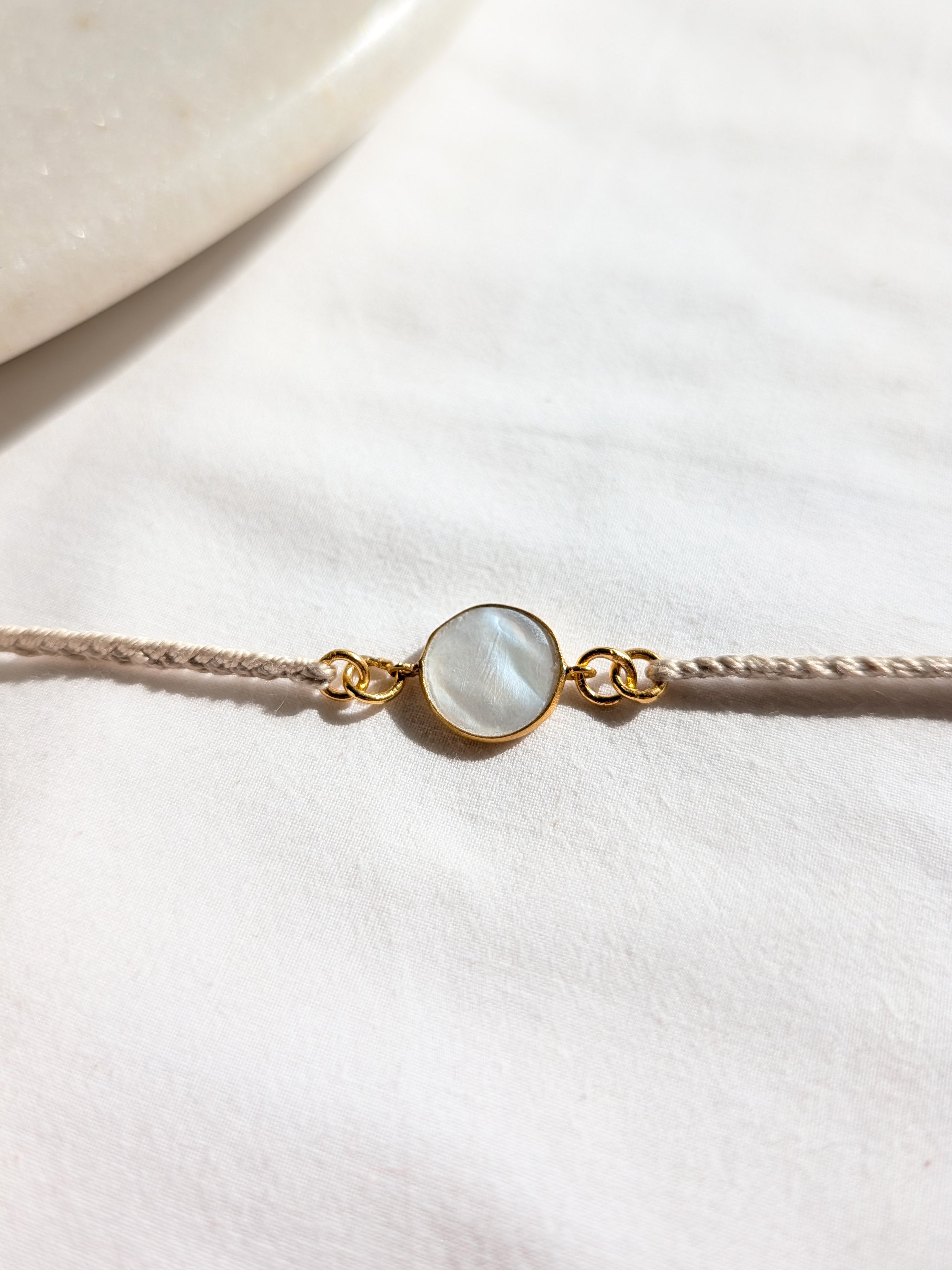 matsya - Mother of Pearl Round Charm Rakhi