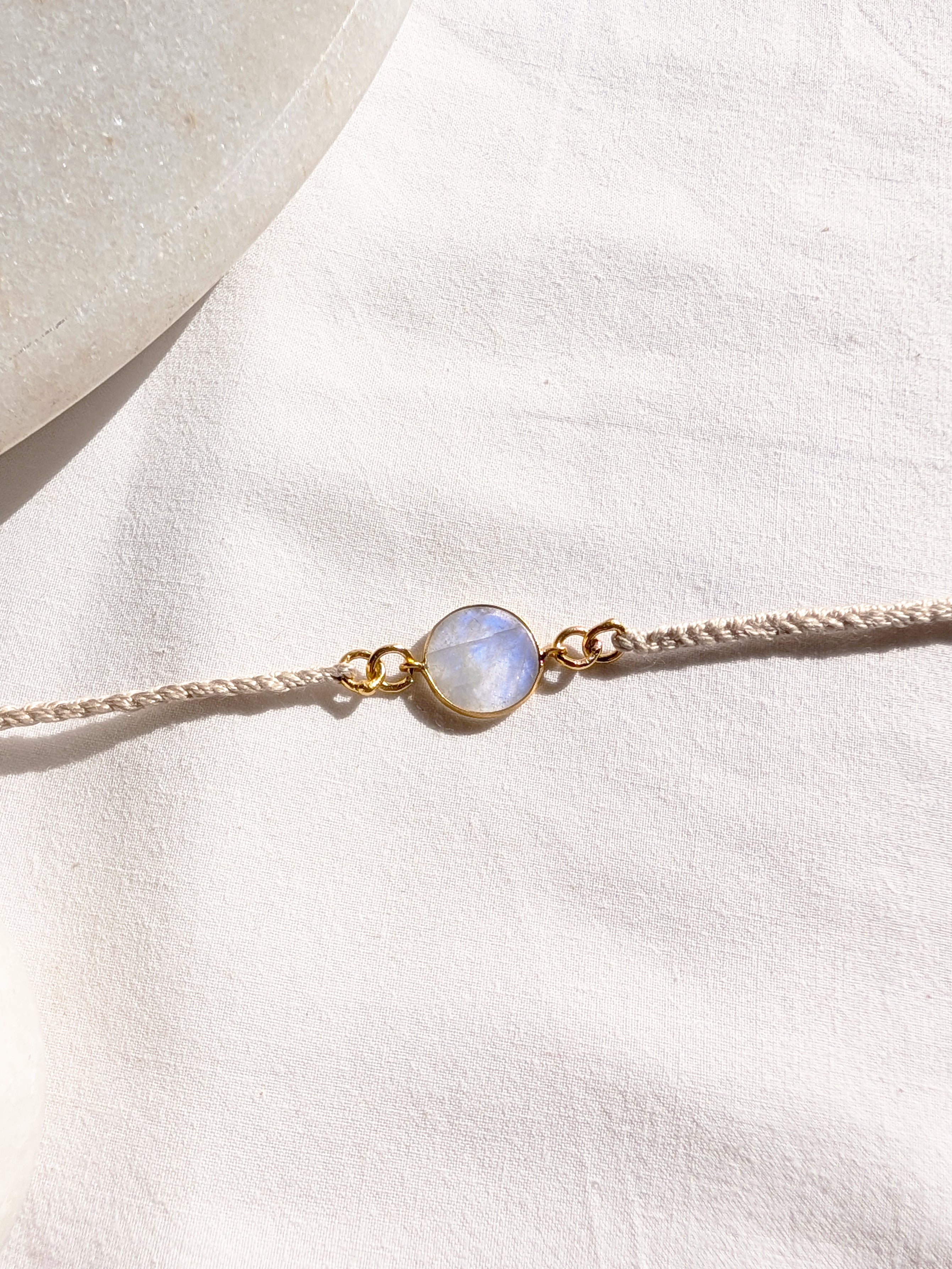 matsya - Rainbow Moonstone Round Charm Rakhi