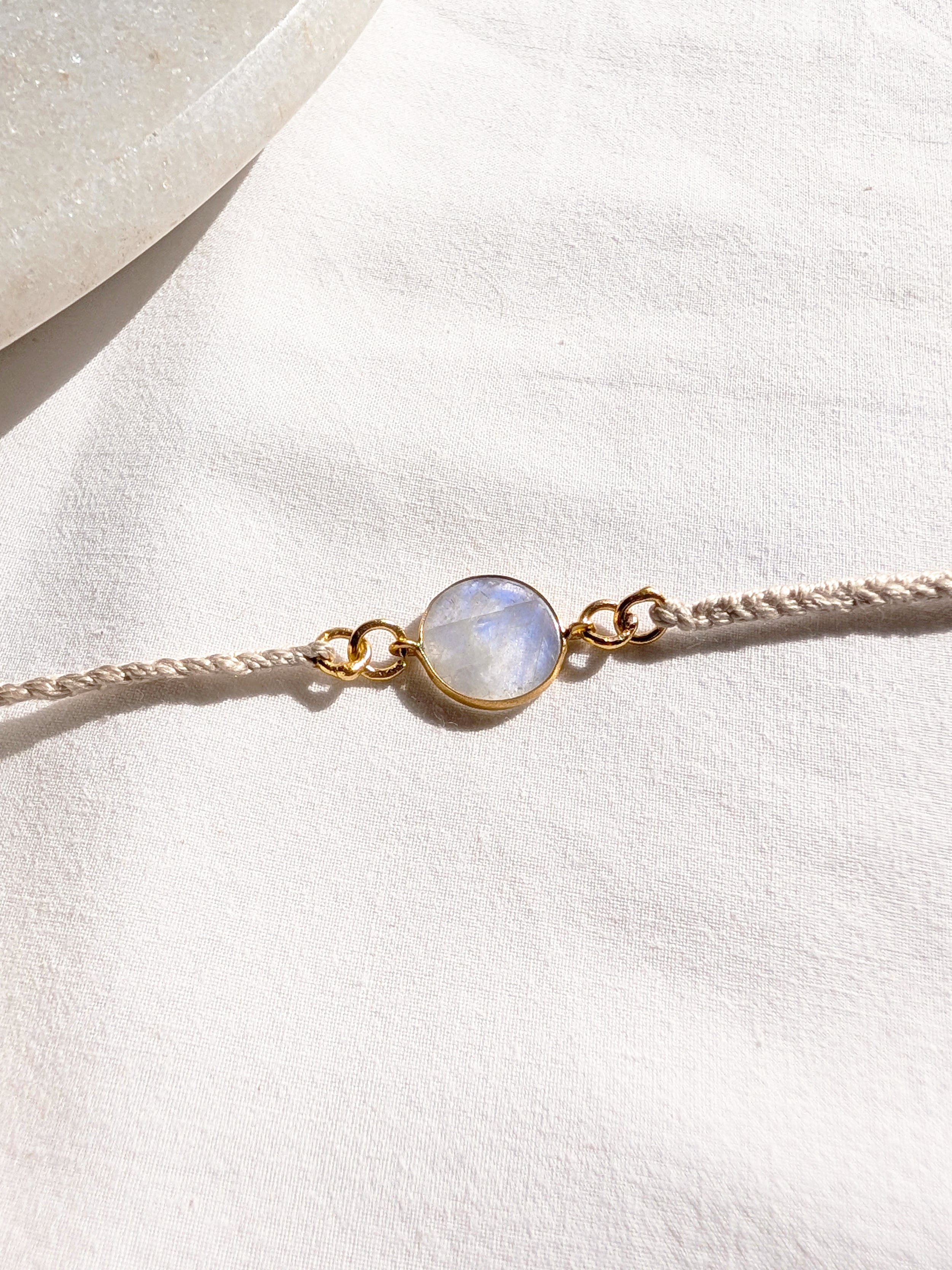 matsya - Rainbow Moonstone Round Charm Rakhi