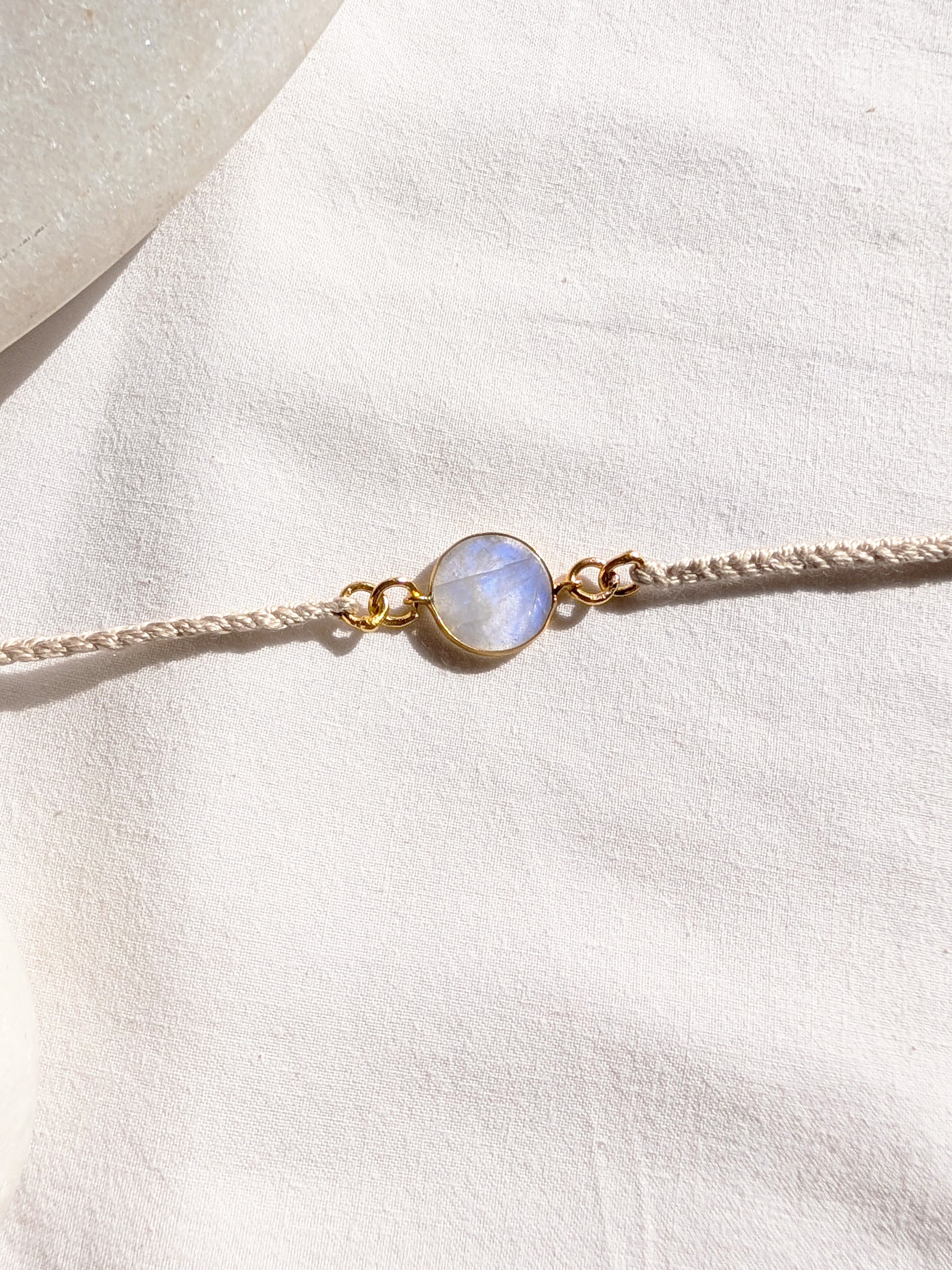 matsya - Rainbow Moonstone Round Charm Rakhi