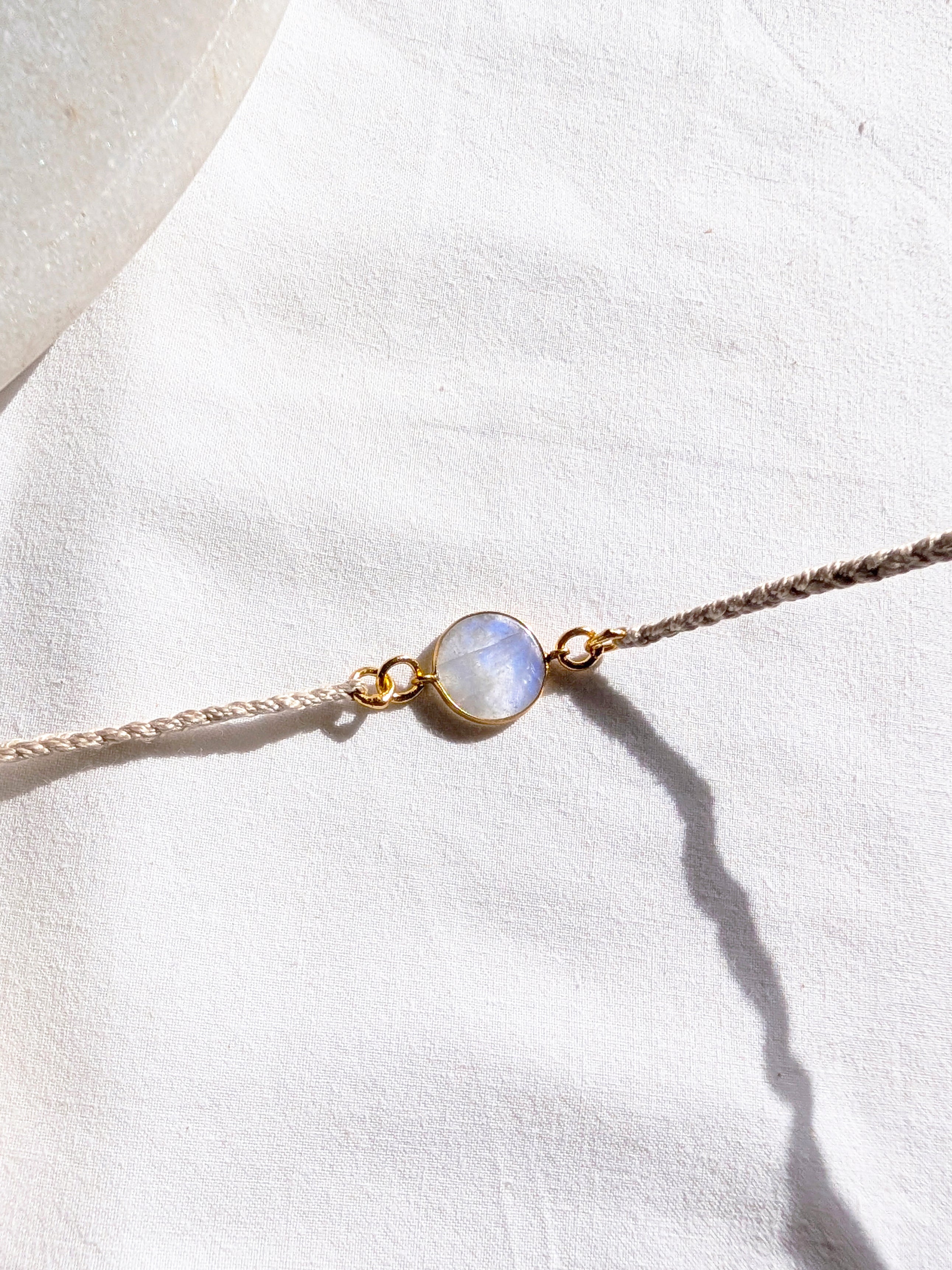 matsya - Rainbow Moonstone Round Charm Rakhi