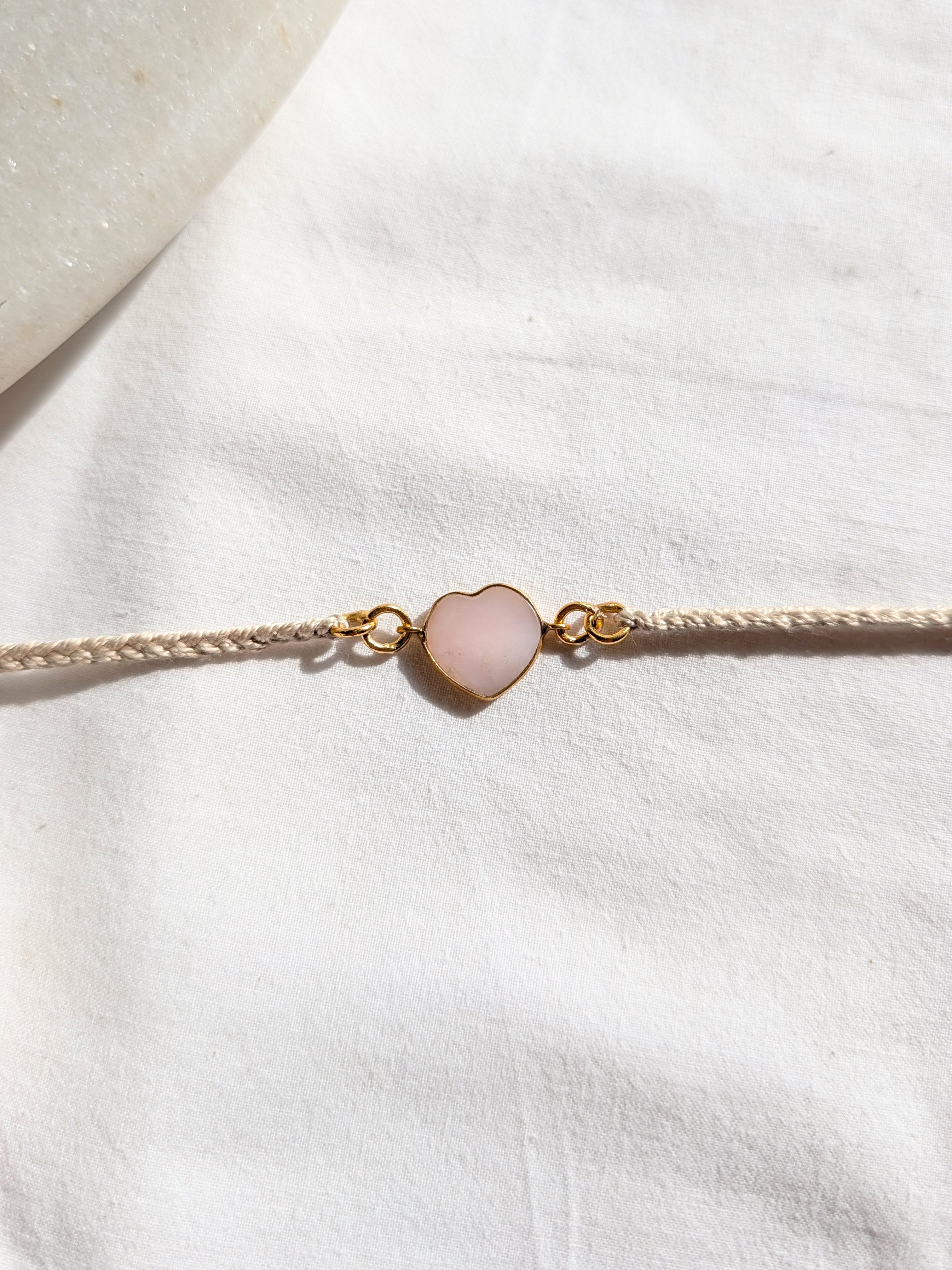 hart - Pink Opal Heart Charm Rakhi