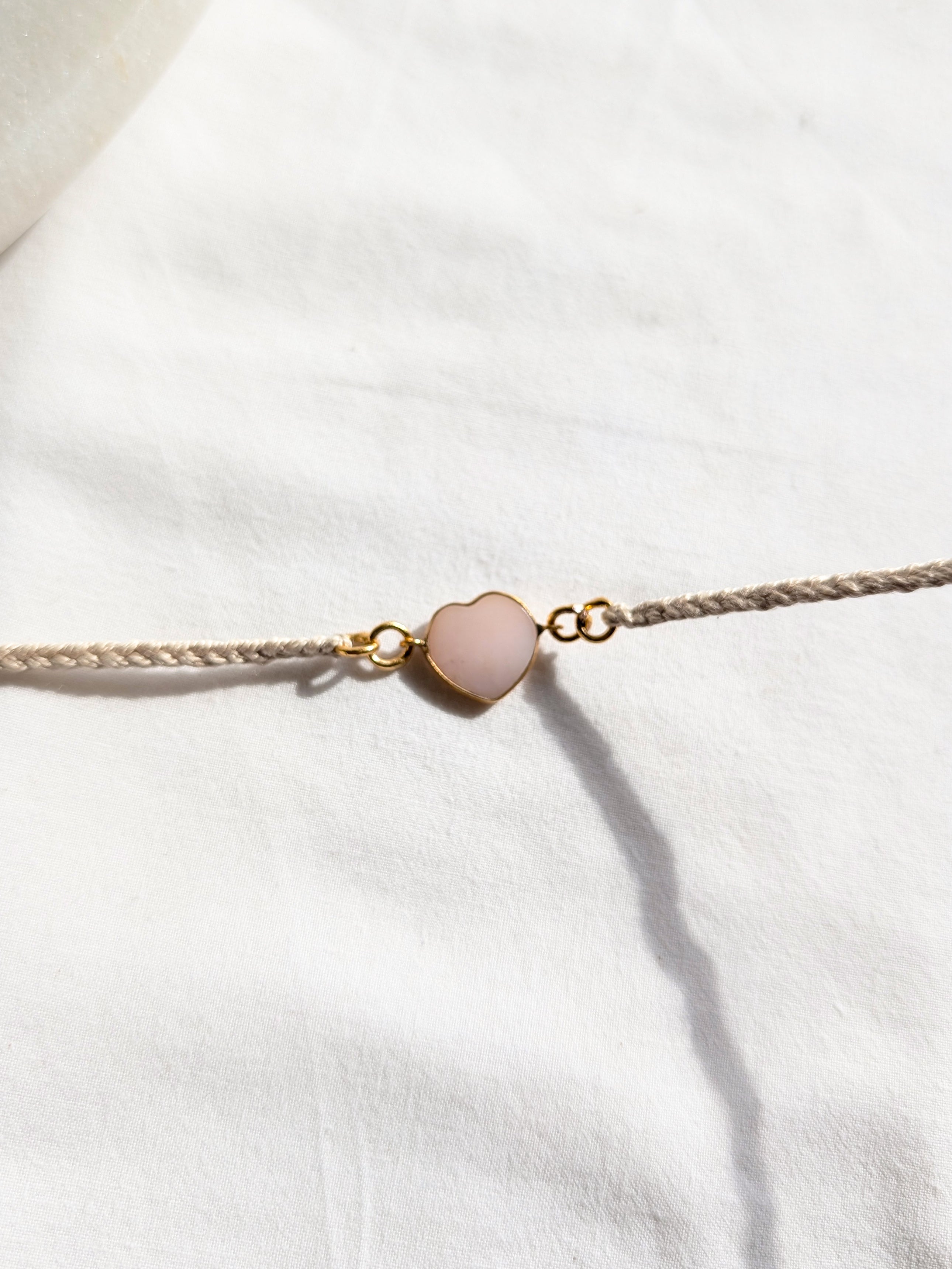 hart - Pink Opal Heart Charm Rakhi