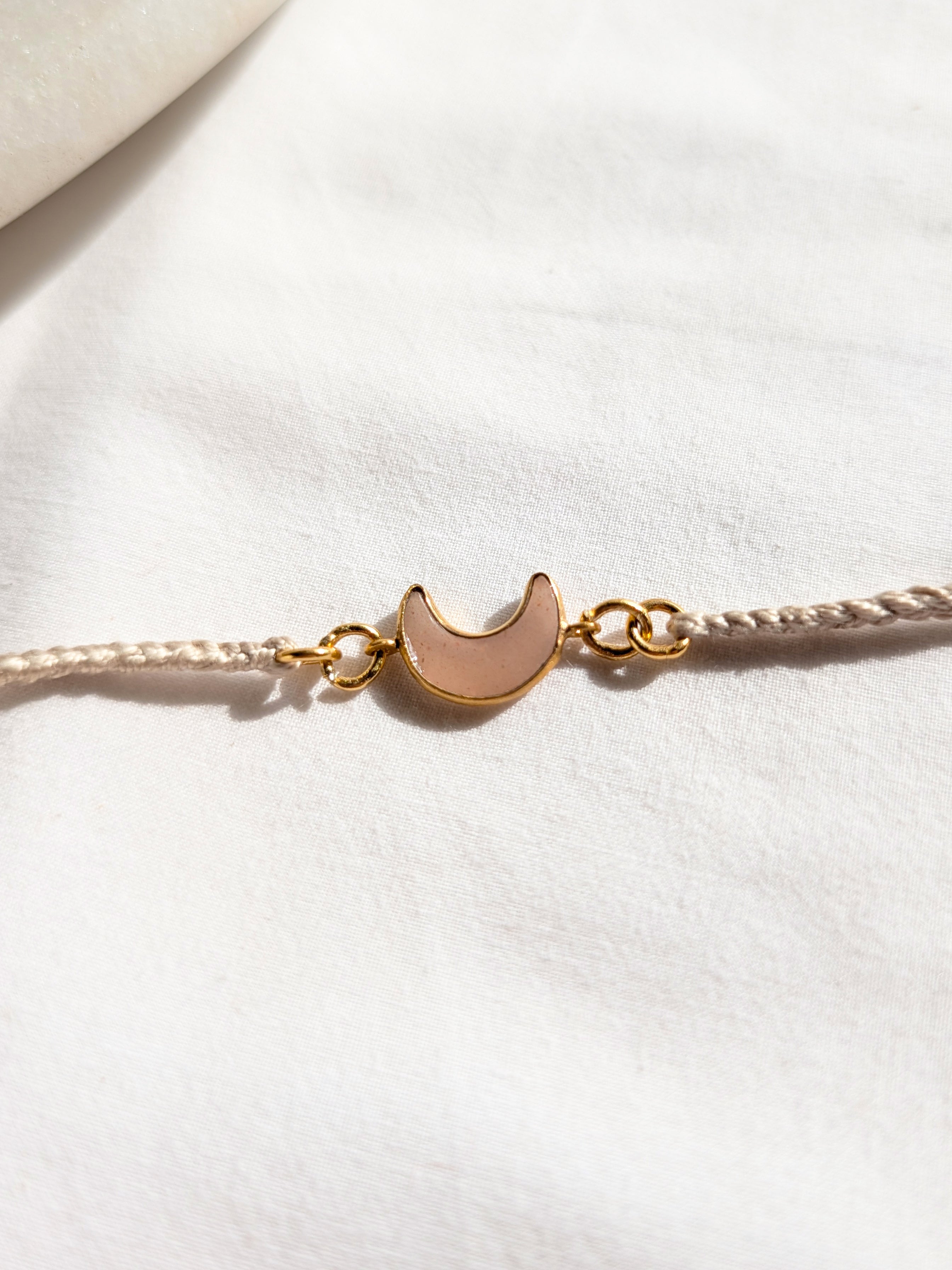 asraya - Peach Moonstone Luna Charm Rakhi