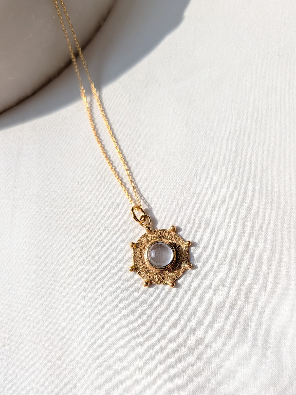 arka - Clear Quartz Halo Pendant