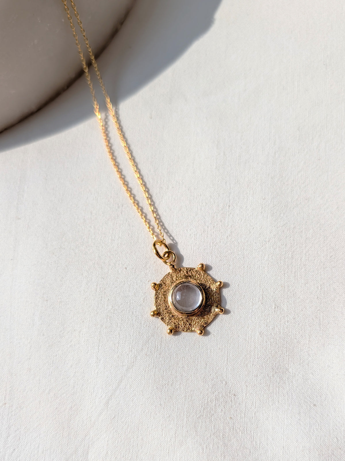 arka - Clear Quartz Halo Pendant