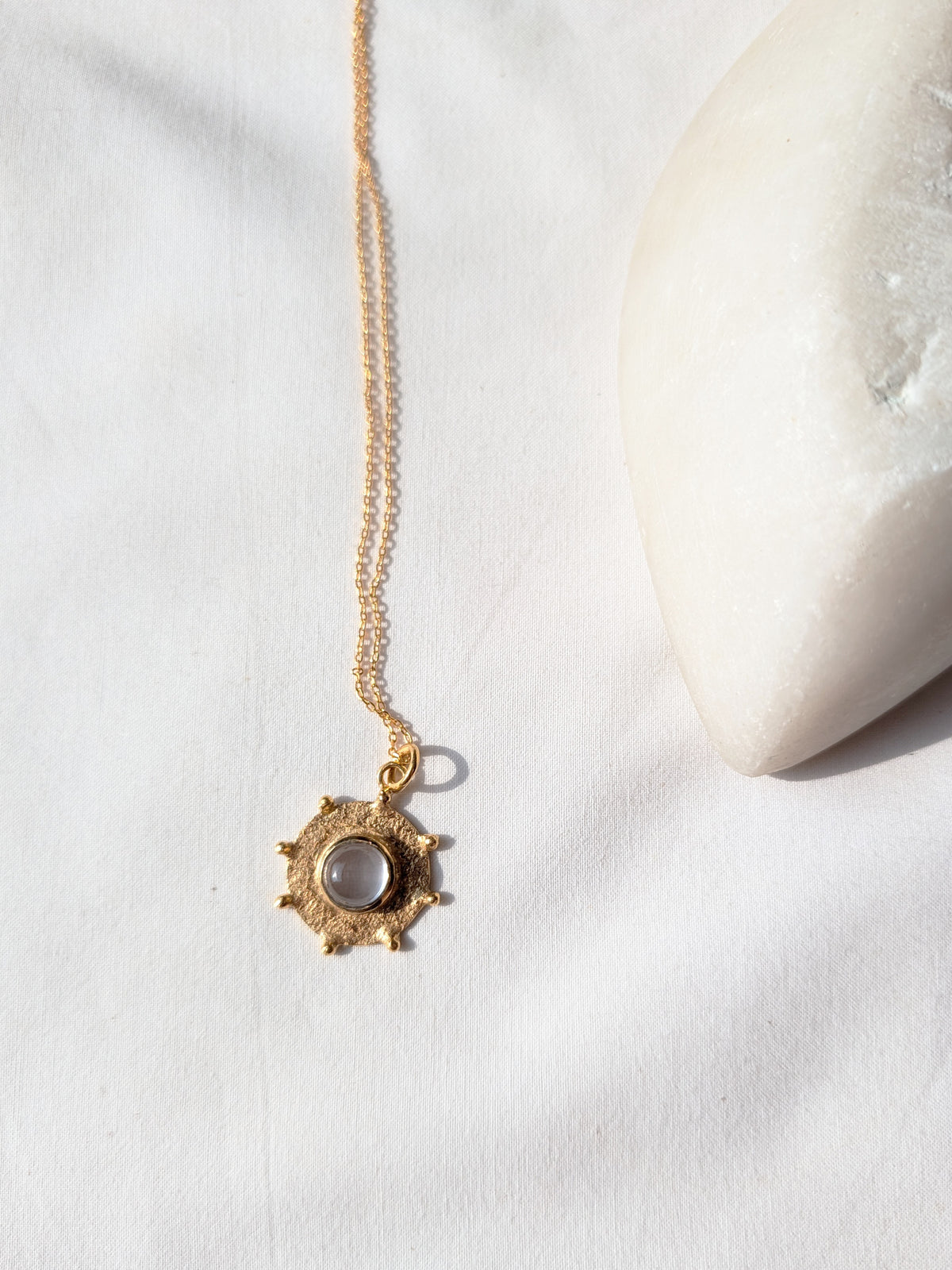 arka - Clear Quartz Halo Pendant