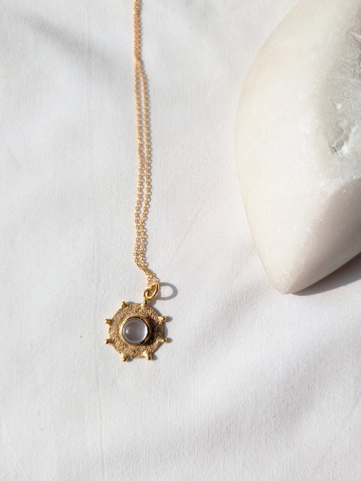 arka - Clear Quartz Halo Pendant