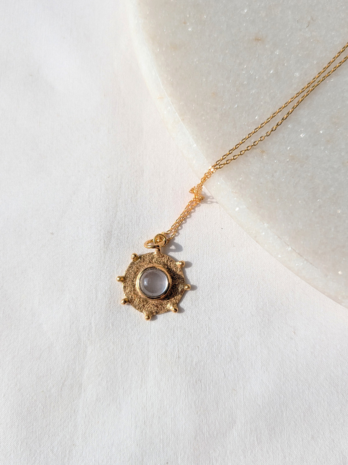 arka - Clear Quartz Halo Pendant