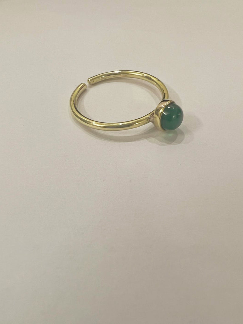 būdh - Green Onyx Mercury Ring