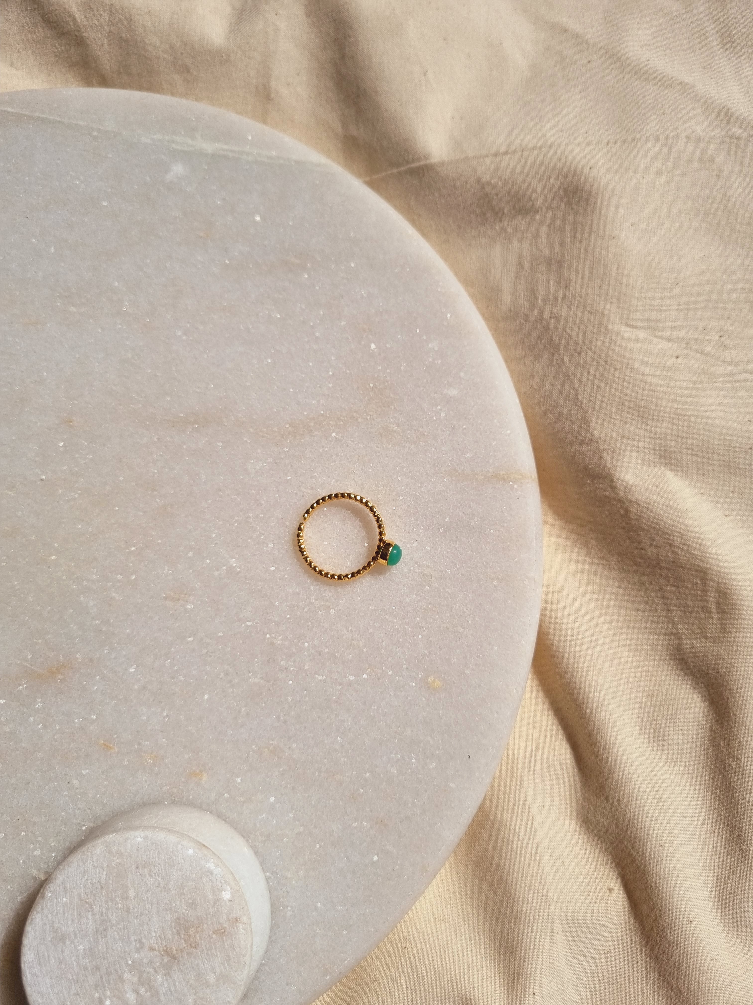 sukra - Chrysoprase Venus Ring