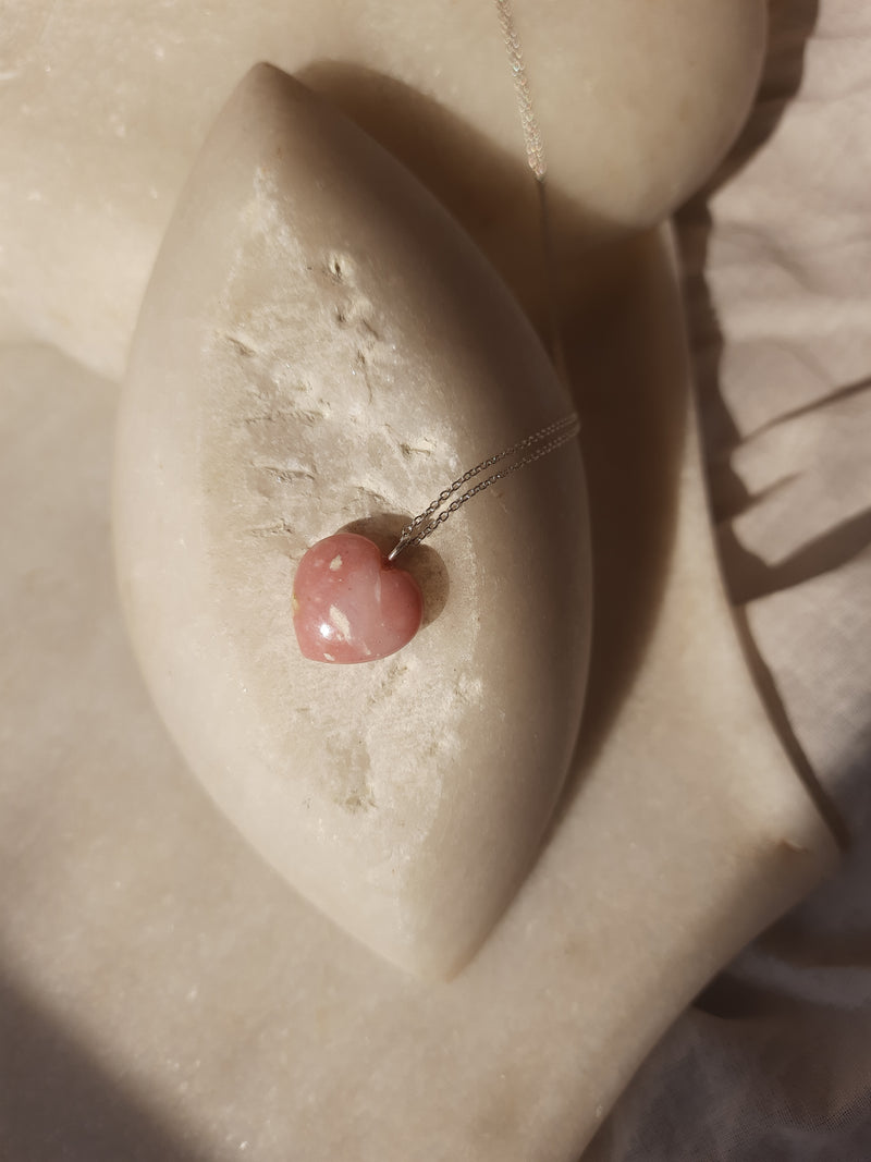 rosá - Pink Opal Heart Pendant