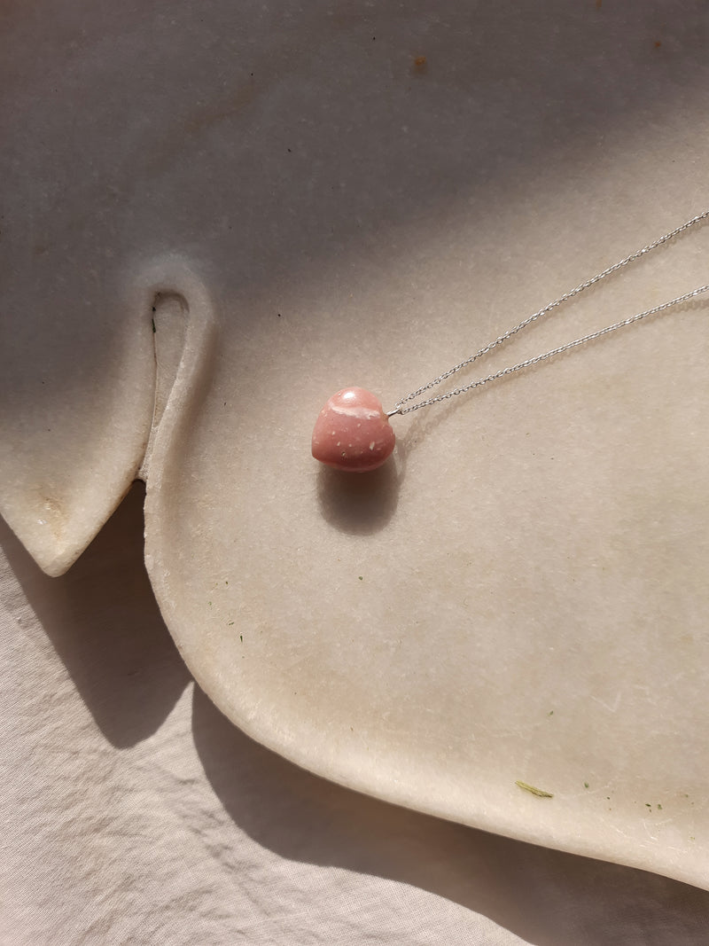 rosá - Pink Opal Heart Pendant