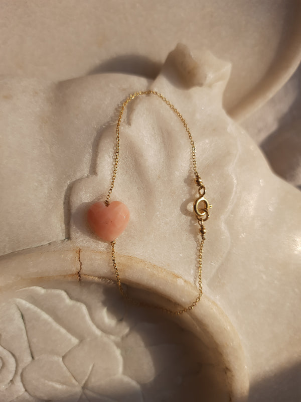 ānava - Pink Opal Heart Bracelet