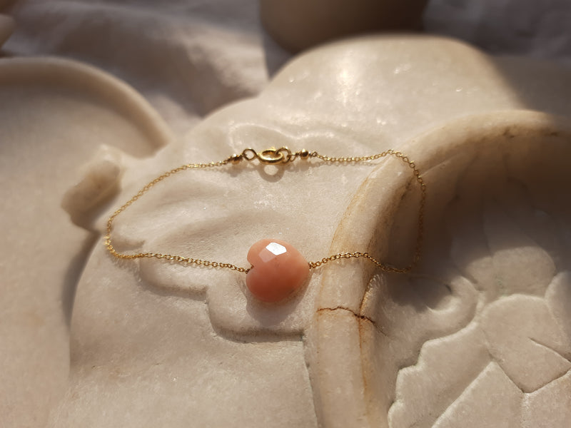 ānava - Pink Opal Heart Bracelet