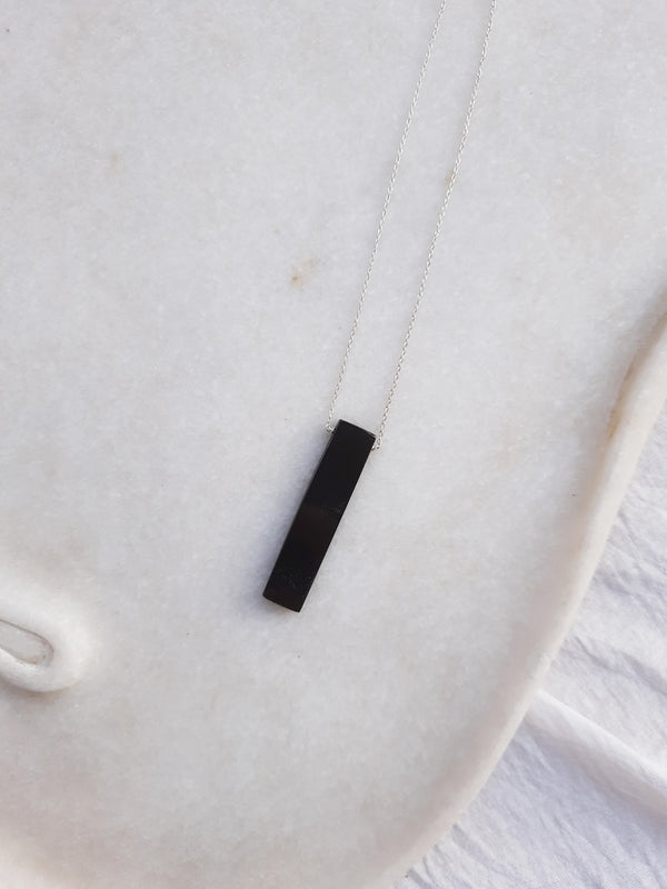 ayataḥ - Black Onyx Long Bar Pendant