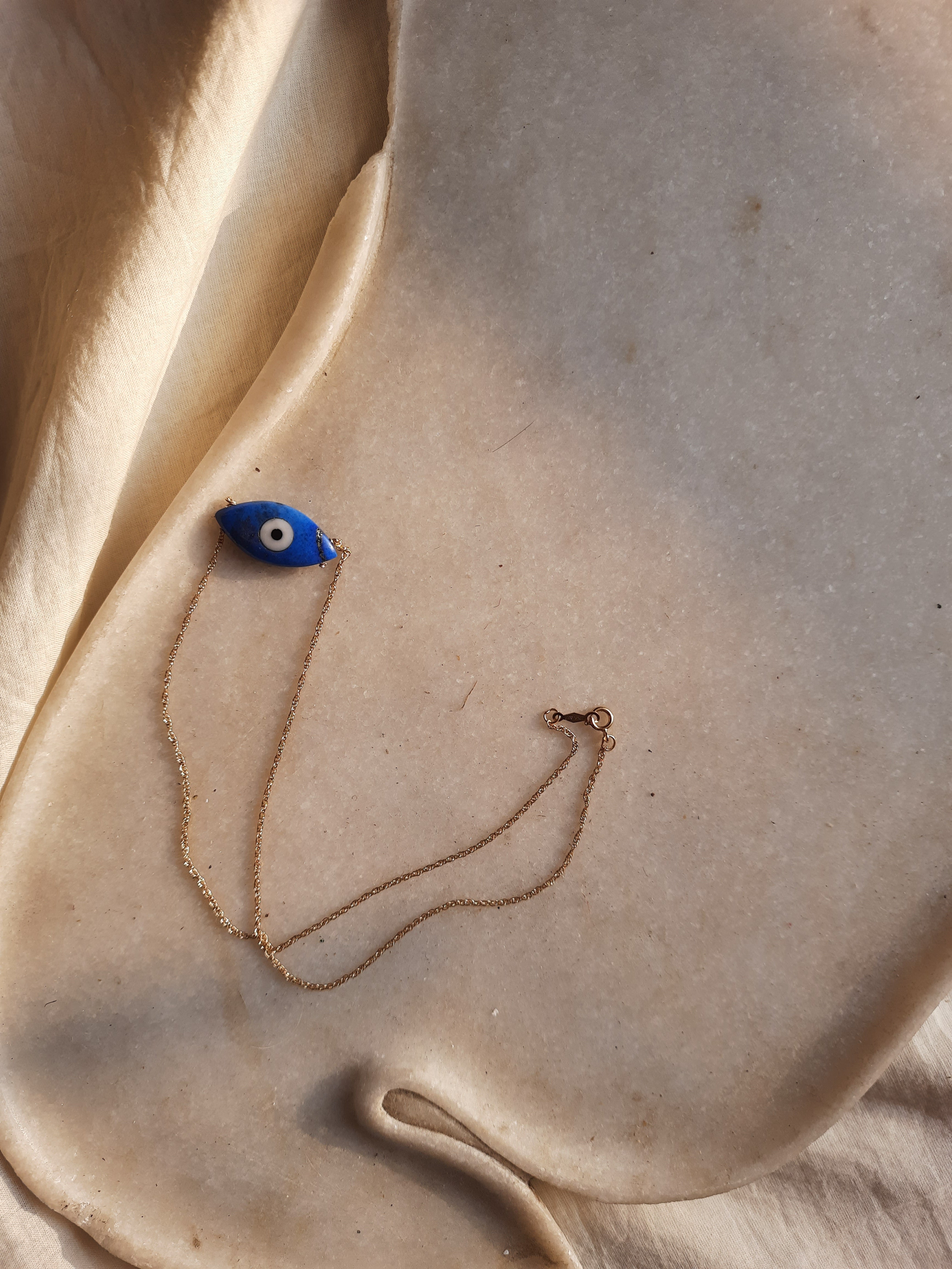 edav - Lapis Lazuli Marquise Evil Eye Pendant