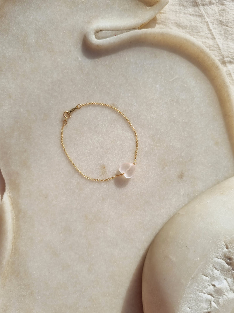 urá - Rose Quartz Heart Bracelet