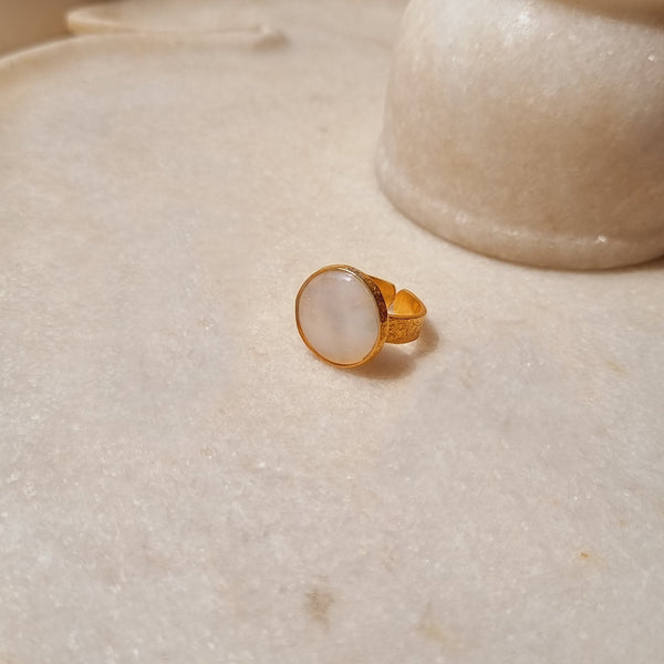 Buy Moon Stone Golden Ring, Sterling Brass Ring, Moon Stone Ring, Moon Stone  Gem, Gift for Woman, Beautiful Ring, Gold Ring With Moon Stone, Gem Online  in India - Etsy