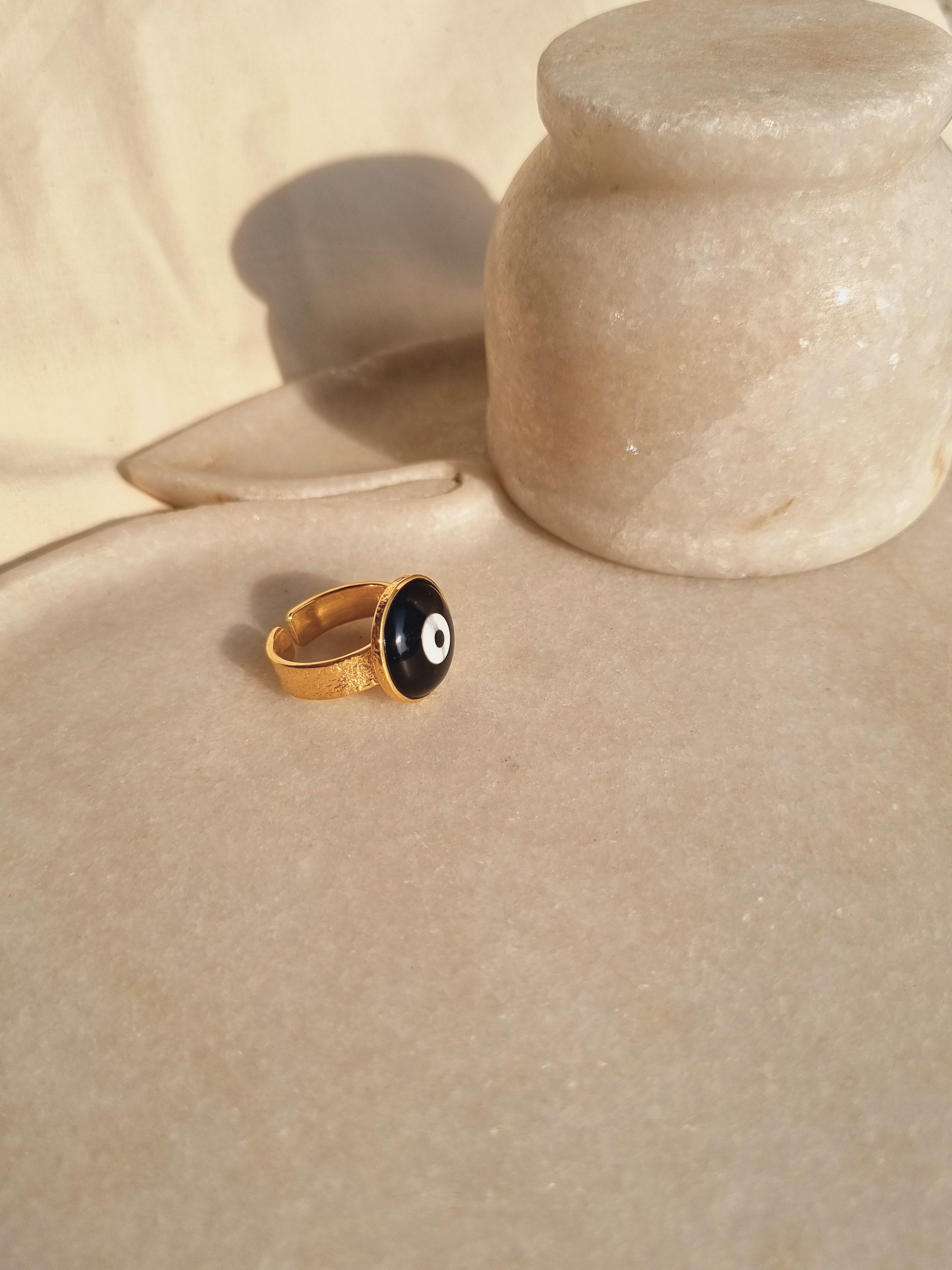 nazra - Black Evil Eye Saturn Ring