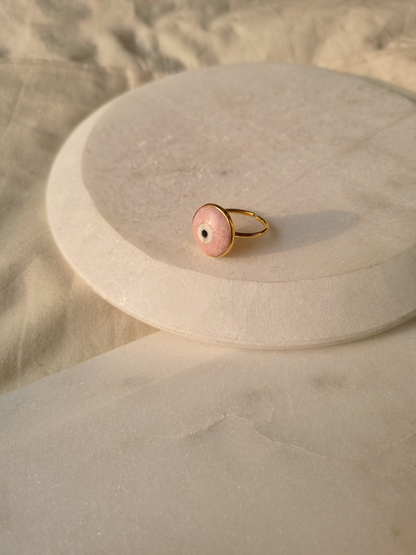 názra - Pink Evil Eye Ring
