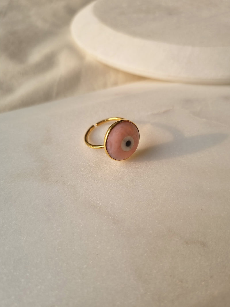 názra - Pink Evil Eye Ring