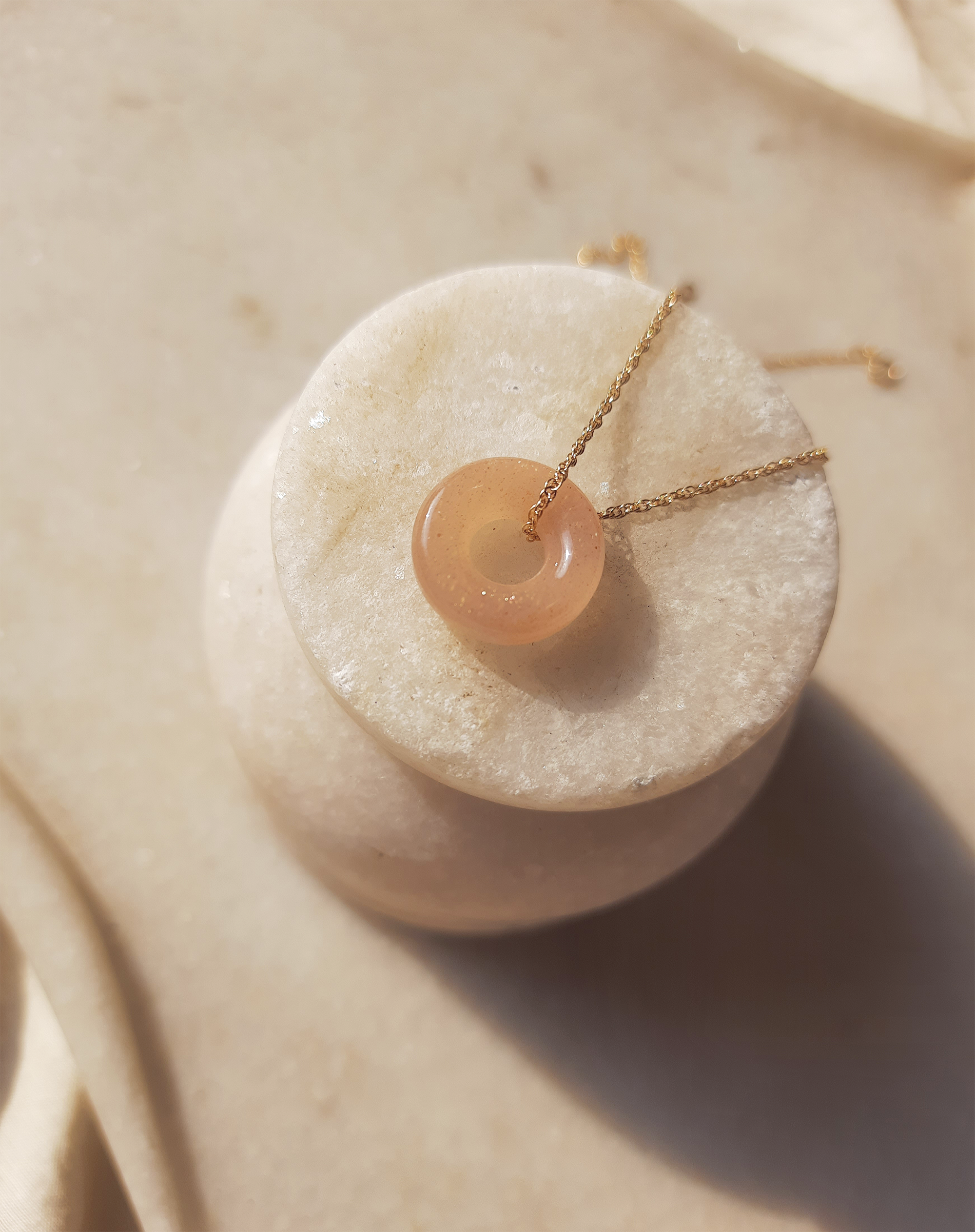 artat - Peach Moonstone Ring Pendant