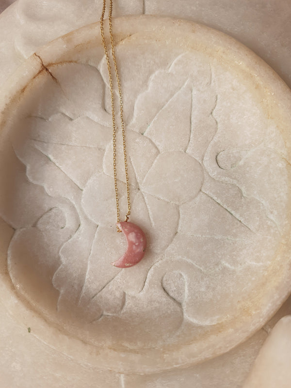 asra - Pink Opal Luna Pendant