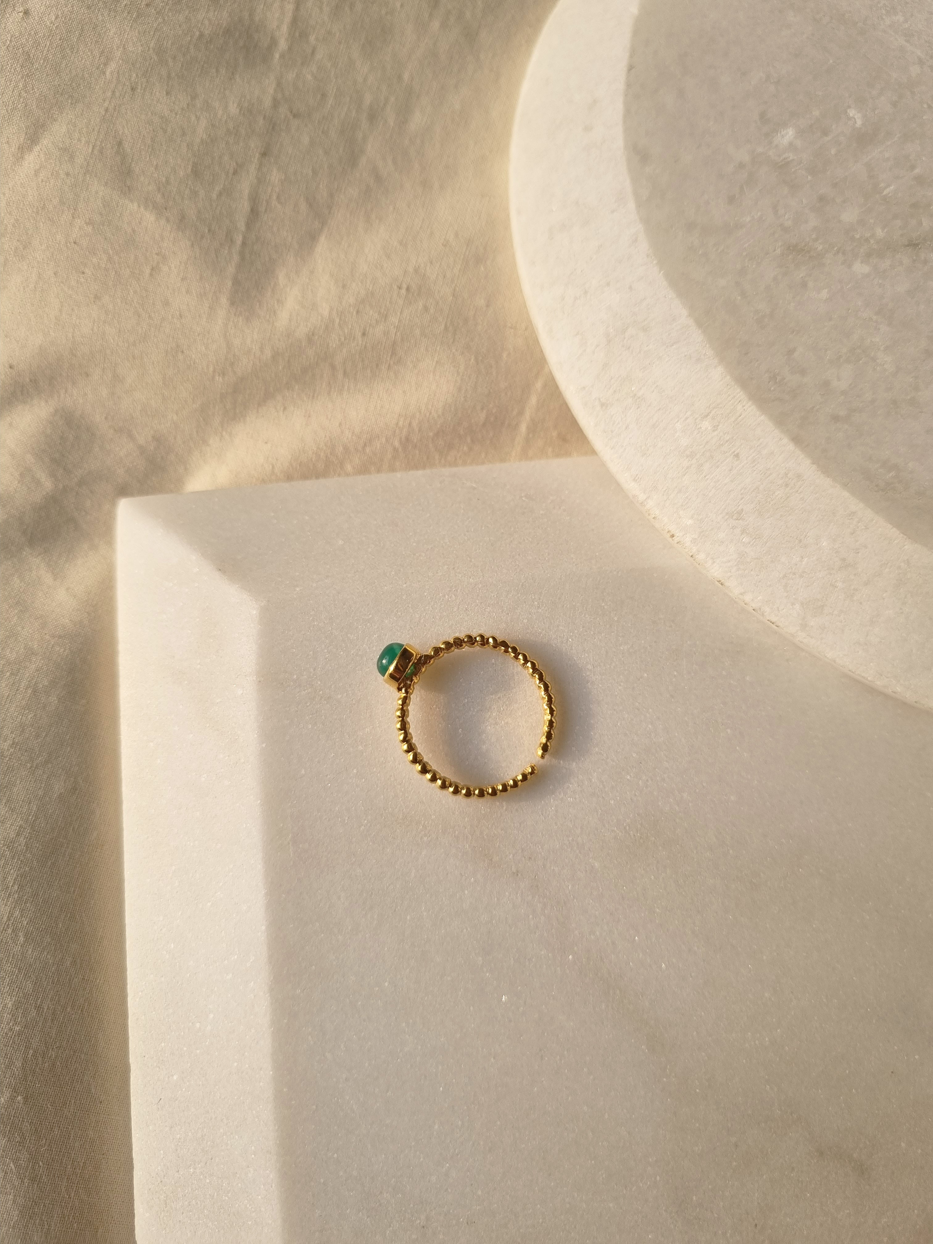 sukra - Green Onyx Venus Ring