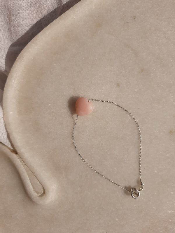 askaya - Pink Opal Heart Bracelet