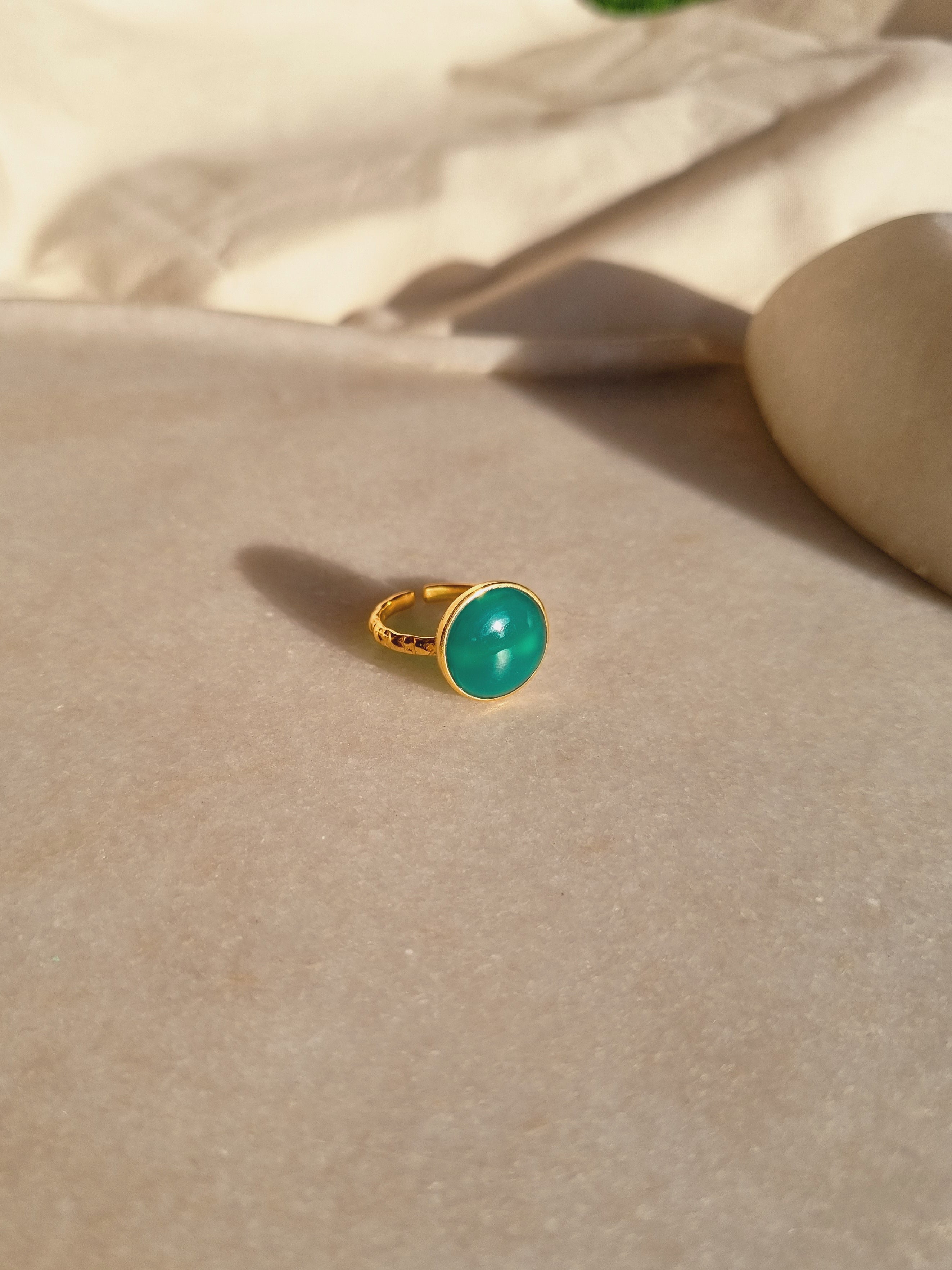 surya - Green Onyx Sun Ring