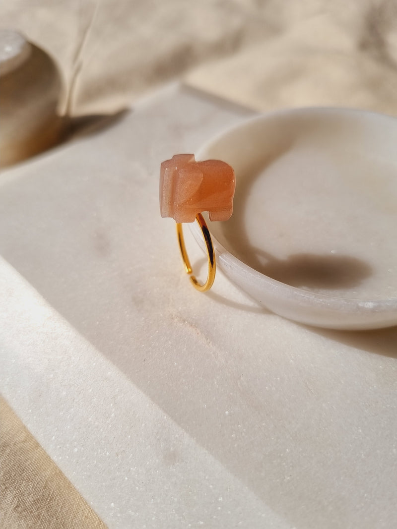 háati - Peach Moonstone Ring