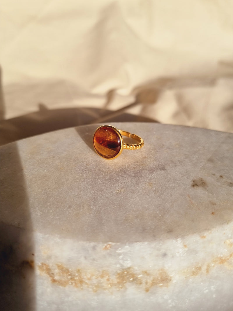 sūrya - Hessonite Garnet Sun Ring