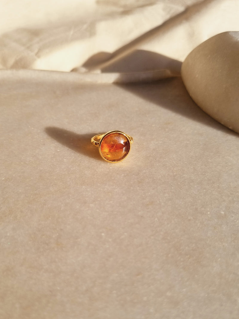 sūrya - Hessonite Garnet Sun Ring