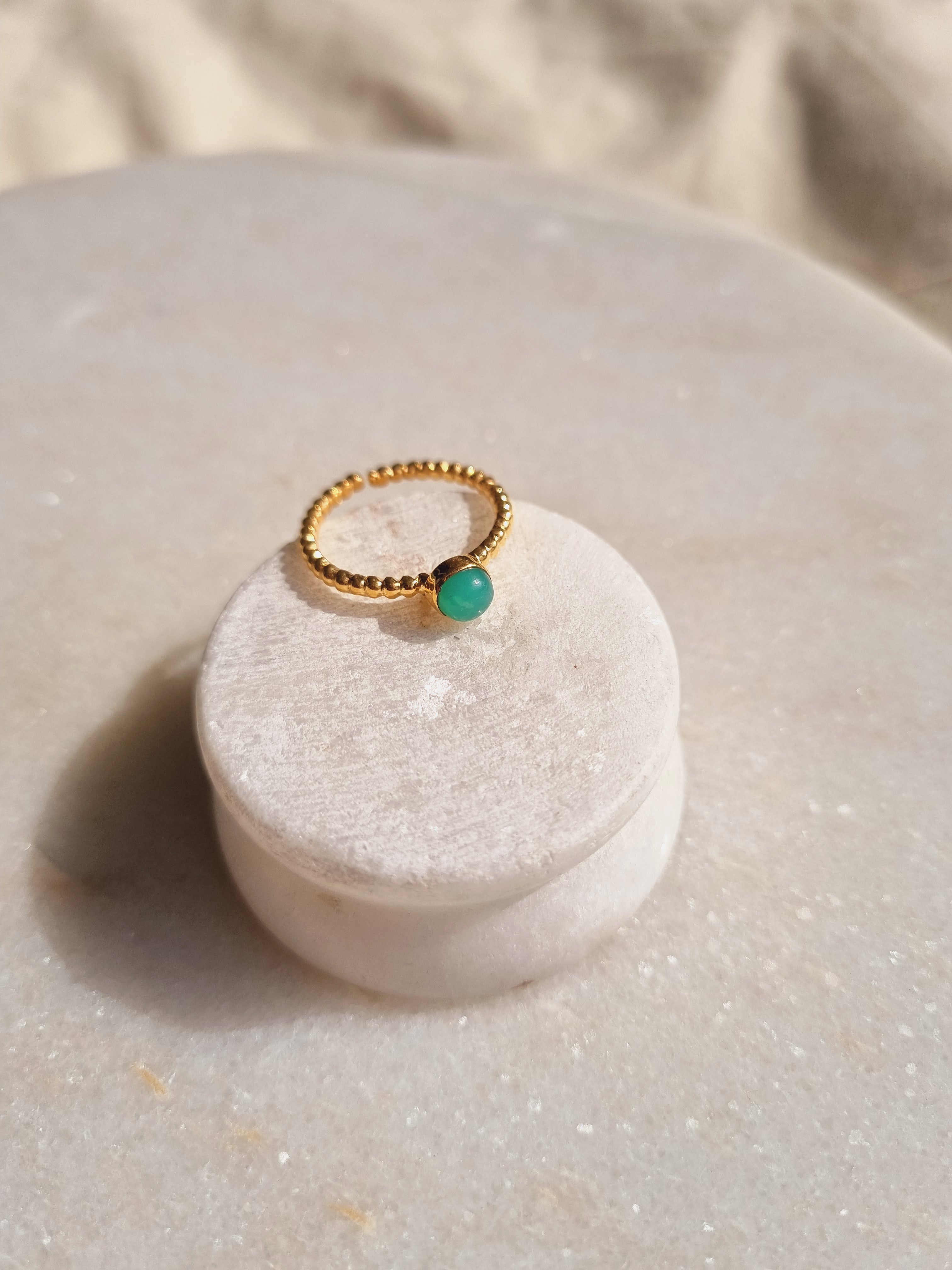 sukra - Chrysoprase Venus Ring